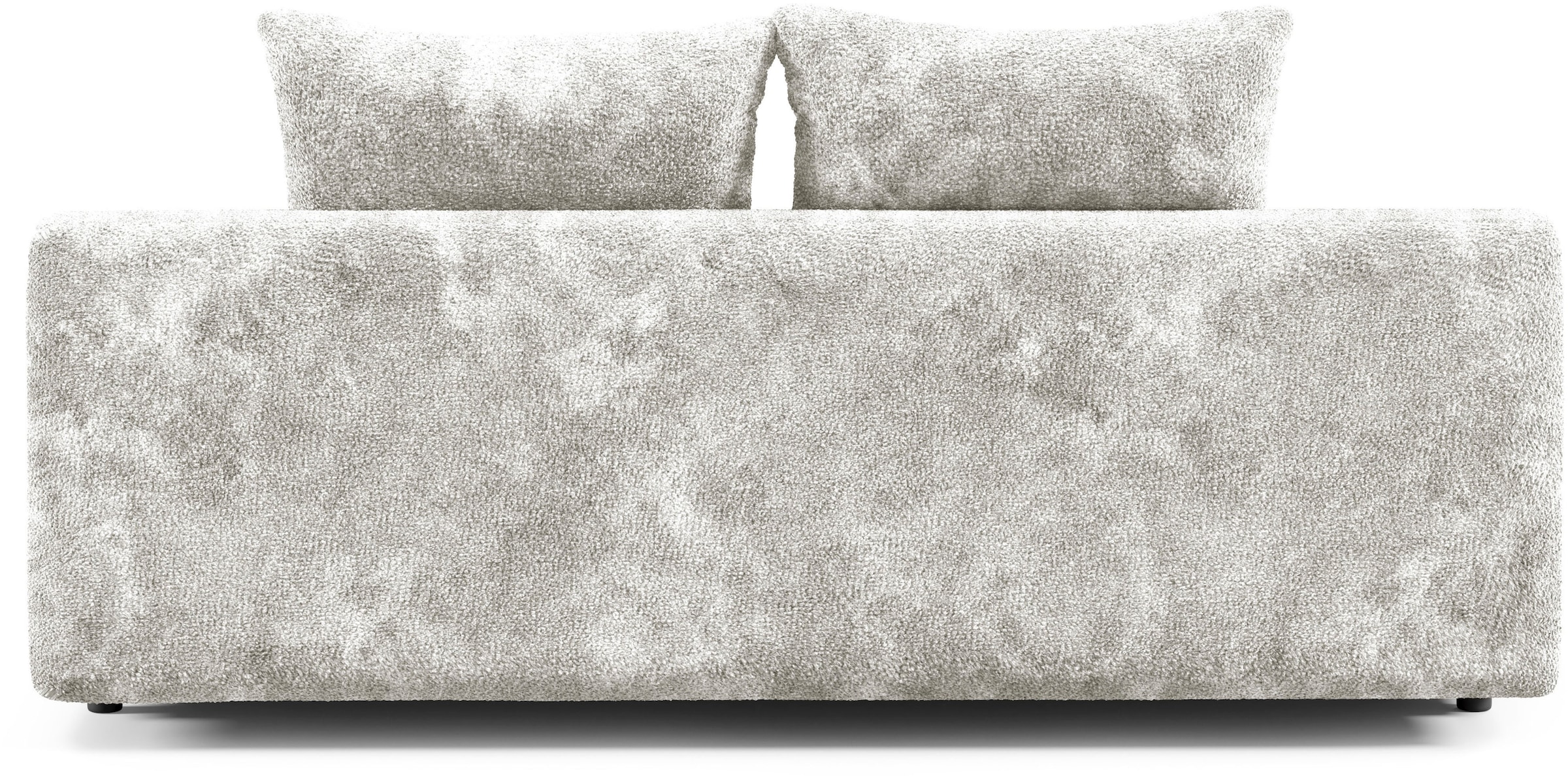 WERK2 Schlafsofa »Biggi, komfortabel & elegant, Schlaffunktion, Bettkasten, Breite 260cm«, inkl. losen Kissen, Bouclé APHRODITE, Silber