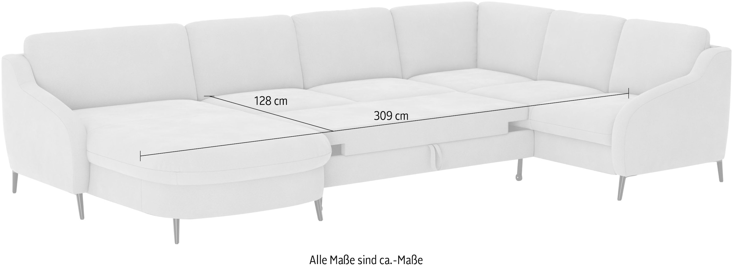 sit&more Wohnlandschaft »Soul U-Form«, wahlweise mit Bettfunktion und Bettkasten oder Schubkasten