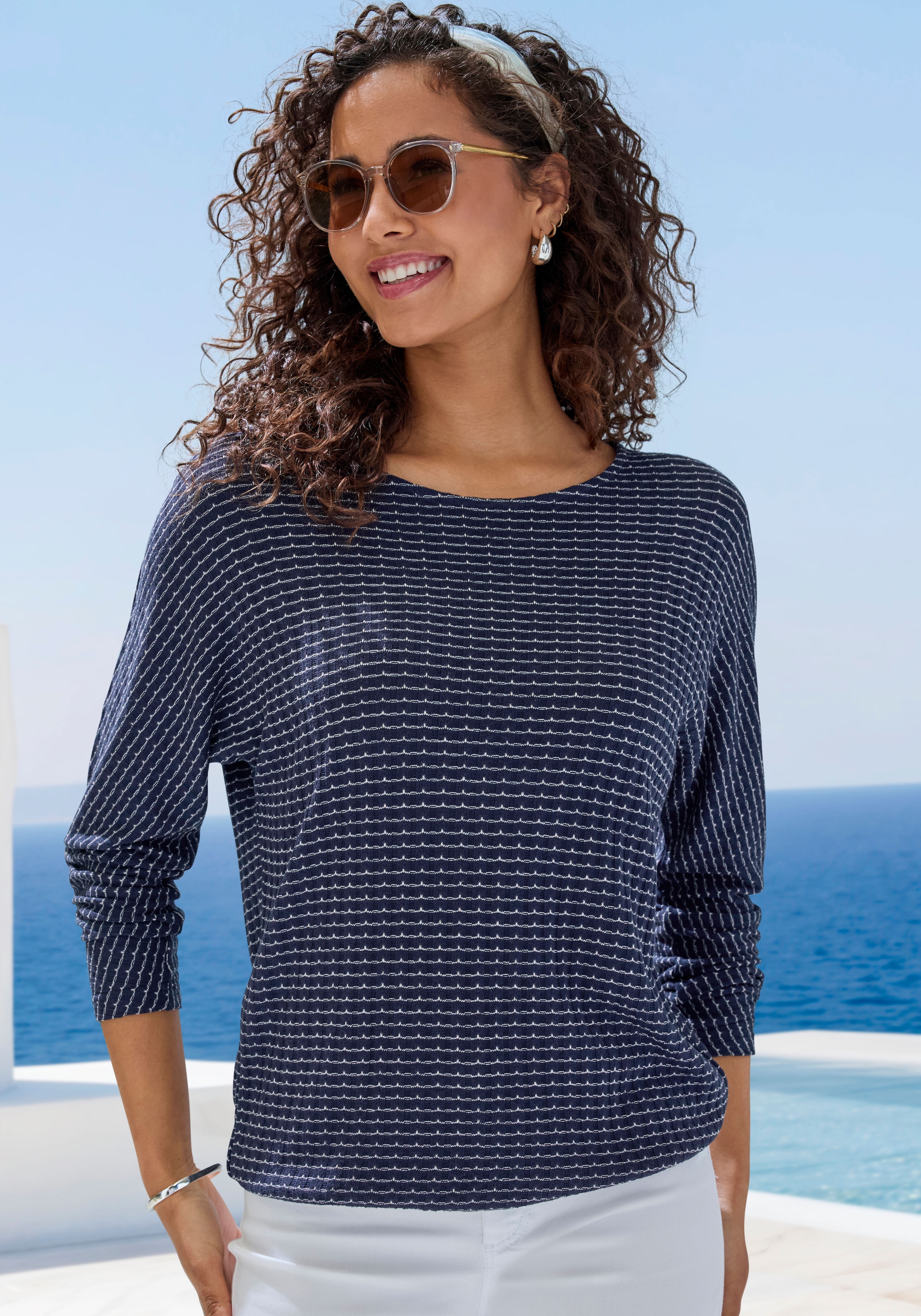 Vivance Langarmshirt »aus strukturierter Strickqualität« Set,  mit Gummizug im Bund