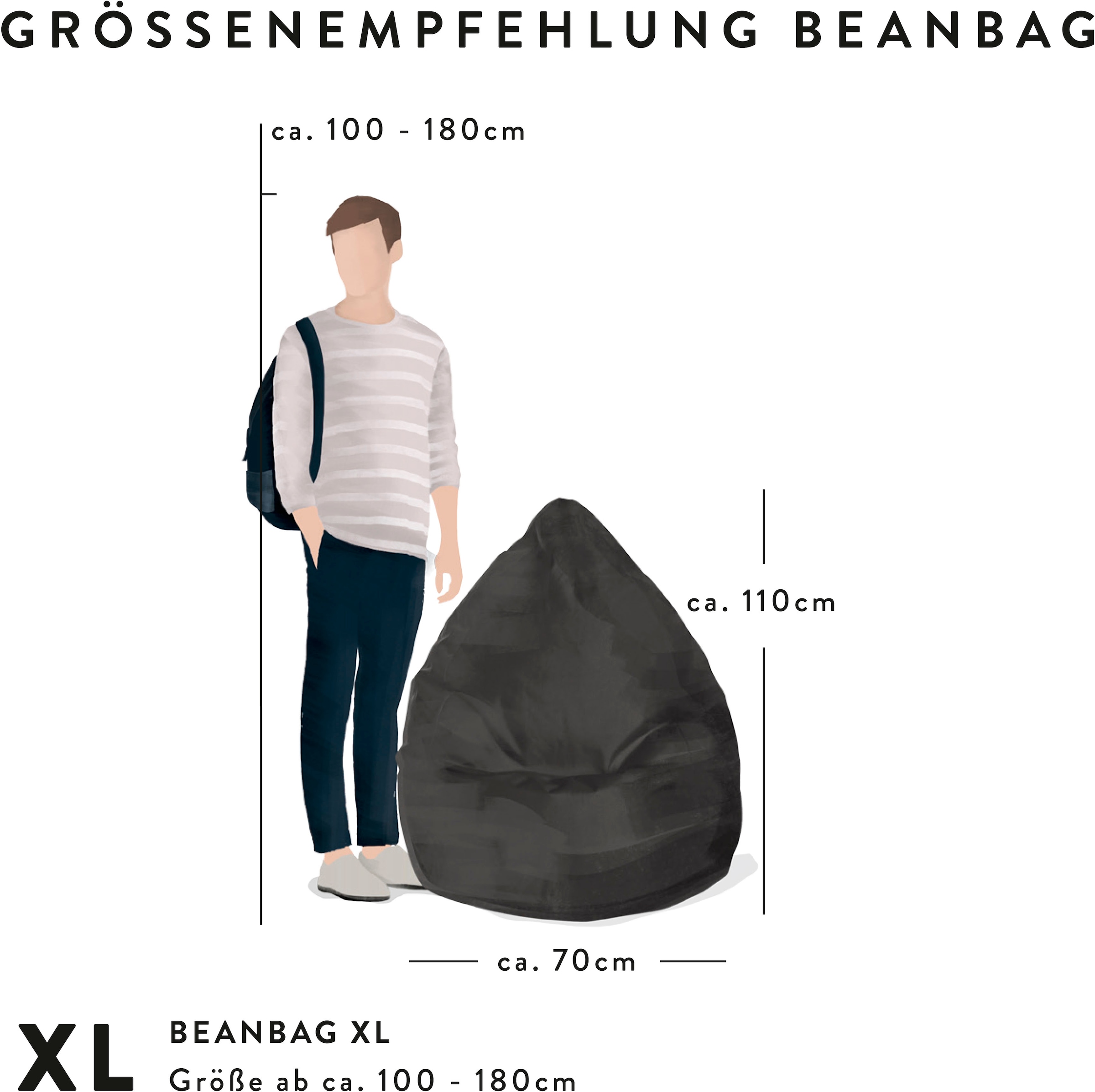 Magma Heimtex Sitzsack »BeanBag KICKER XL«, (1 St.)
