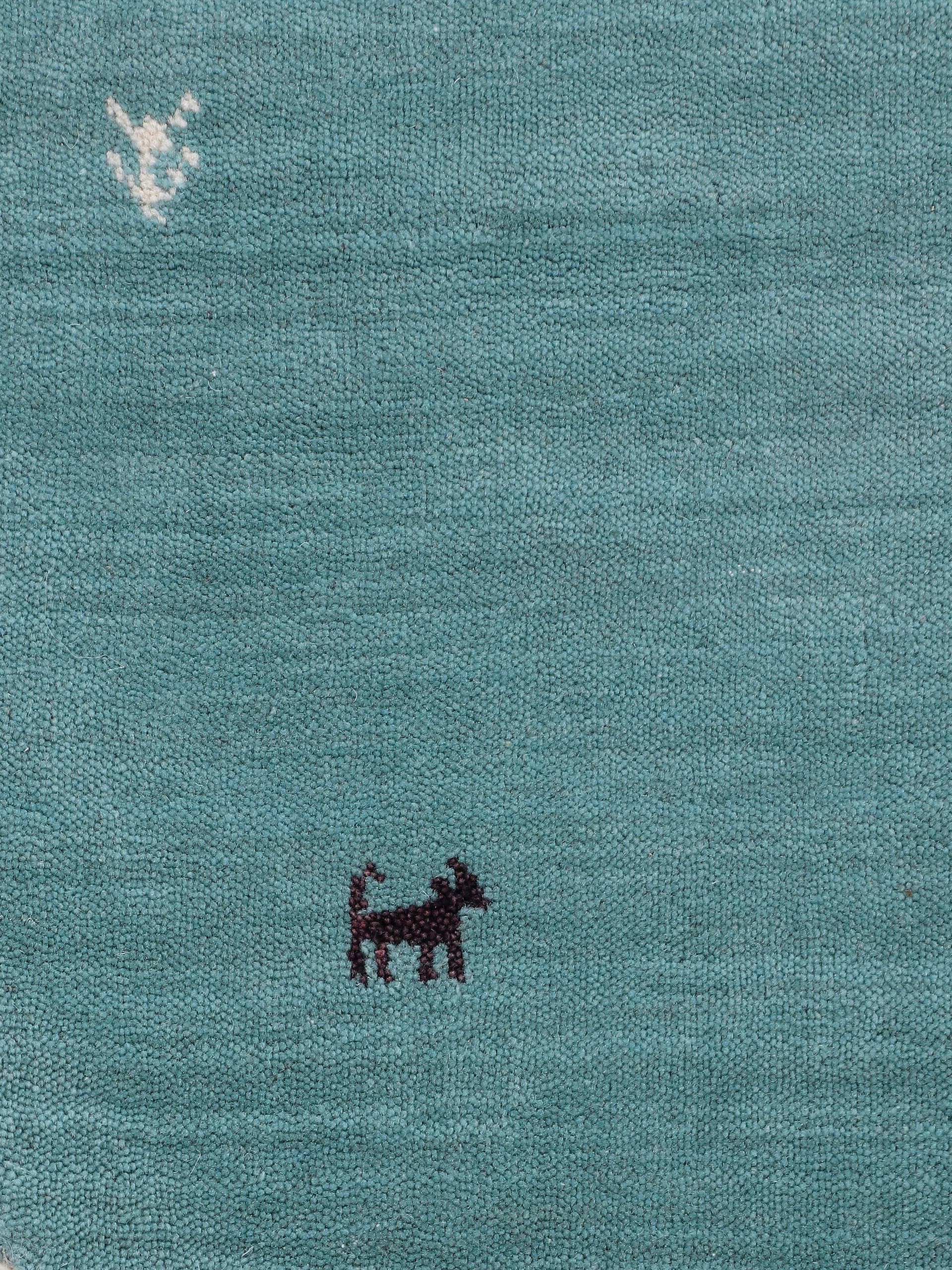 carpetfine Wollteppich »Gabbeh Uni, auch als Läufer erhältlich«, rechteckig, 15 mm Höhe, reine Wolle, handgewebt, Gabbeh Loom Tiermotiv, große Farbauswahl