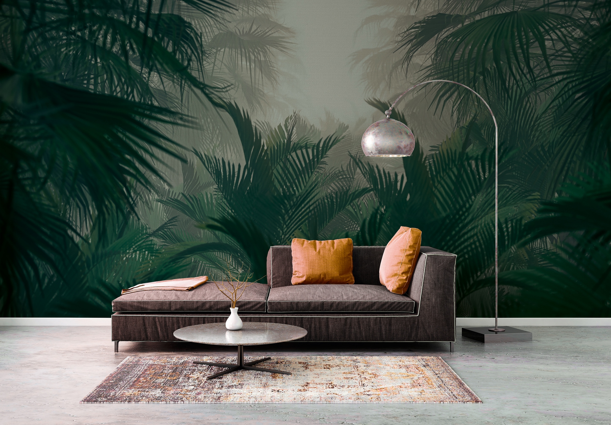 A.S. Création Vliestapete »Dschungelfototapete Nebelgrün Tropisches Palmen« günstig online kaufen