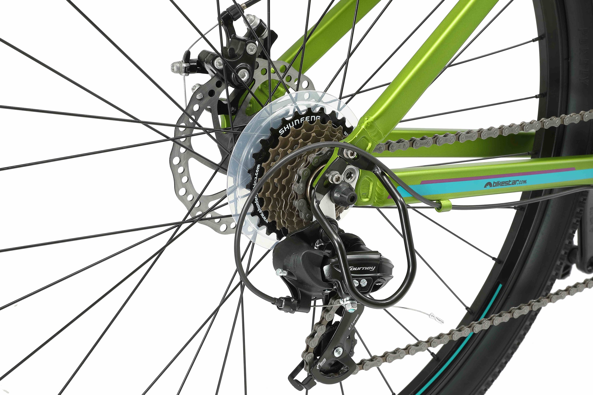Bikestar Mountainbike, 21 Gang, Shimano, RD-TY300 Schaltwerk, Kettenschaltung, für Damen und Herren, Kettenschaltung