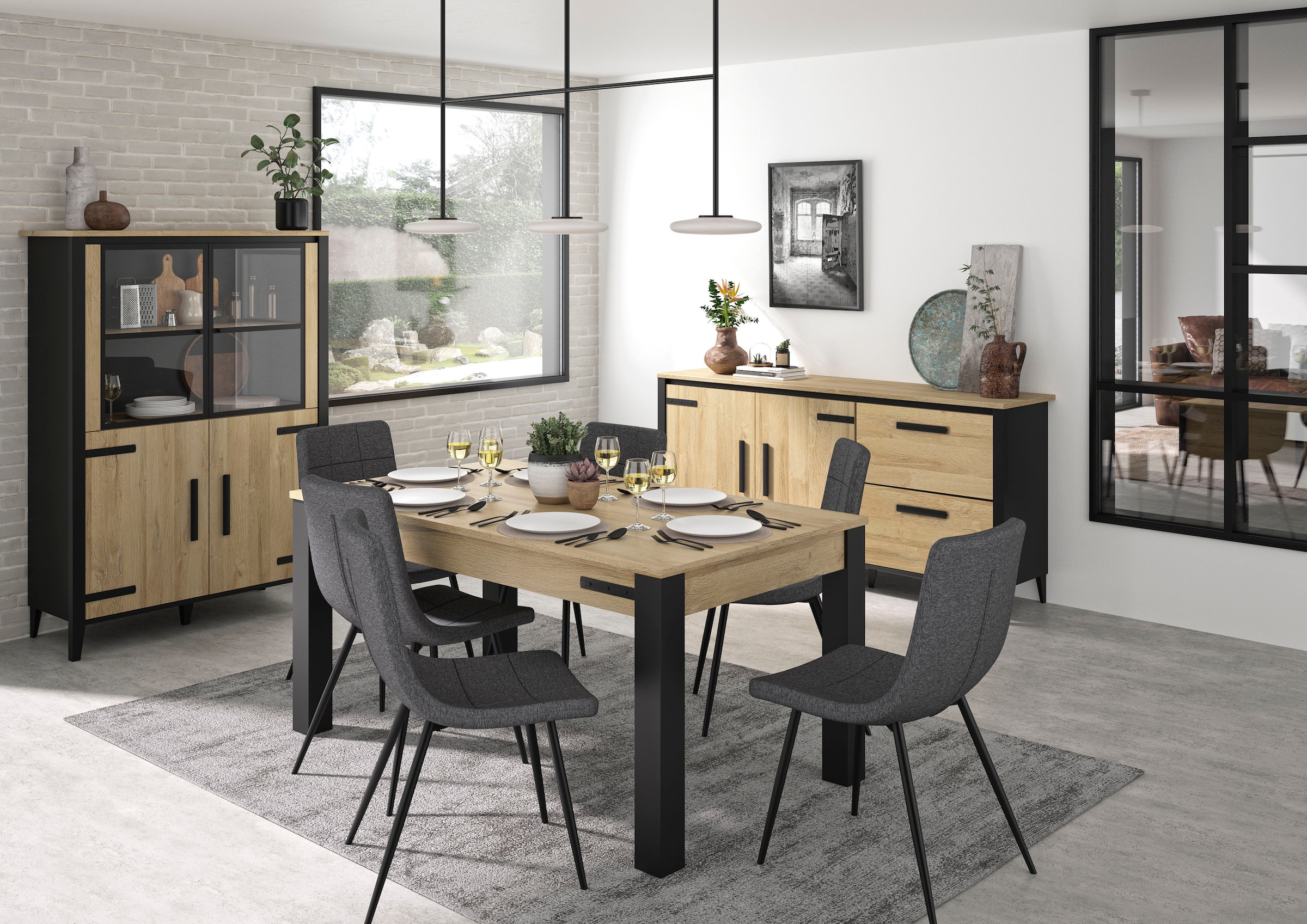 Gami Vitrine »Cork«, 2 Glastüren und 2 Volltüren. 3 Regalböden günstig online kaufen