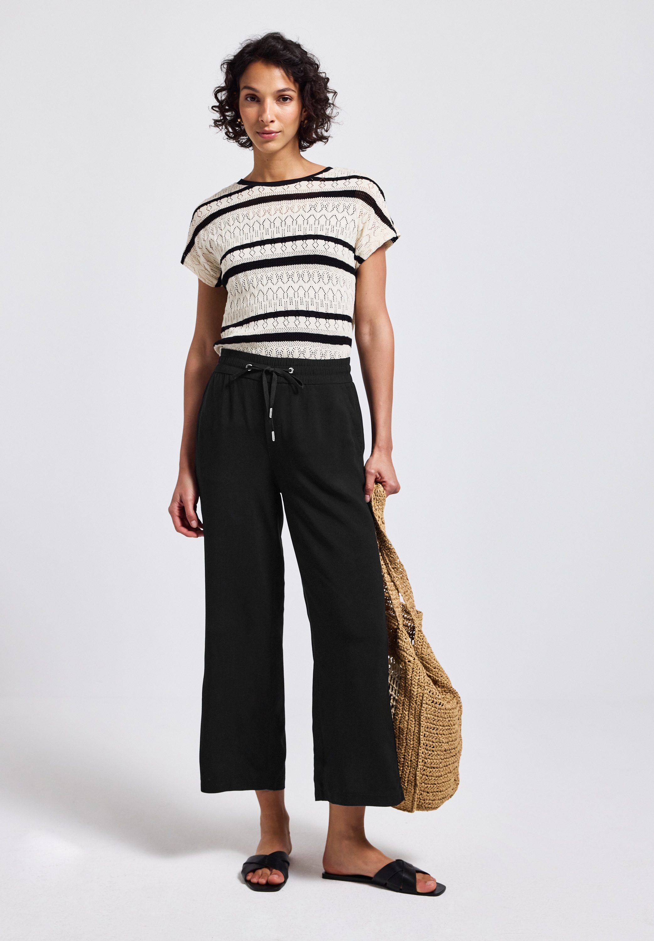 STREET ONE Stoffhose »Style Emee«  Sommerhose mit elastischem Bund mit Tunnelzug