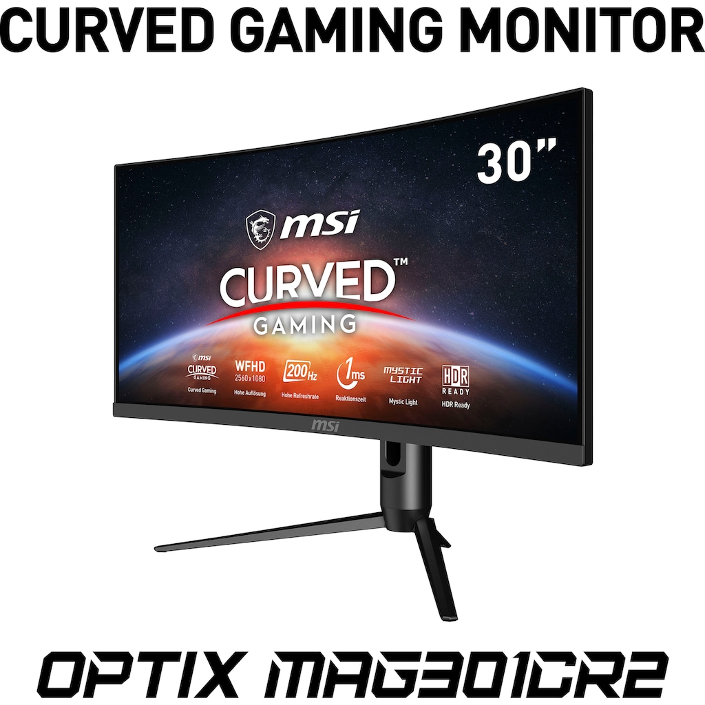 MSI Curved-Gaming-LED-Monitor »Optix MAG301CR2«, 76 cm/30 Zoll, 2560 x 1080 px, WFHD, 1 ms Reaktionszeit, 200 Hz
