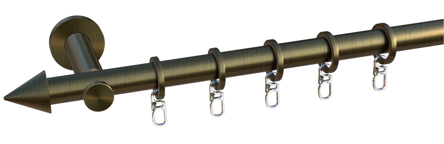 indeko Gardinenstange »Calais« Ø 16 mm 1 läufig-läufig Wunschmaßlänge Komplett-Set inkl. Ringen, Faltenlegehaken und Montagematerial