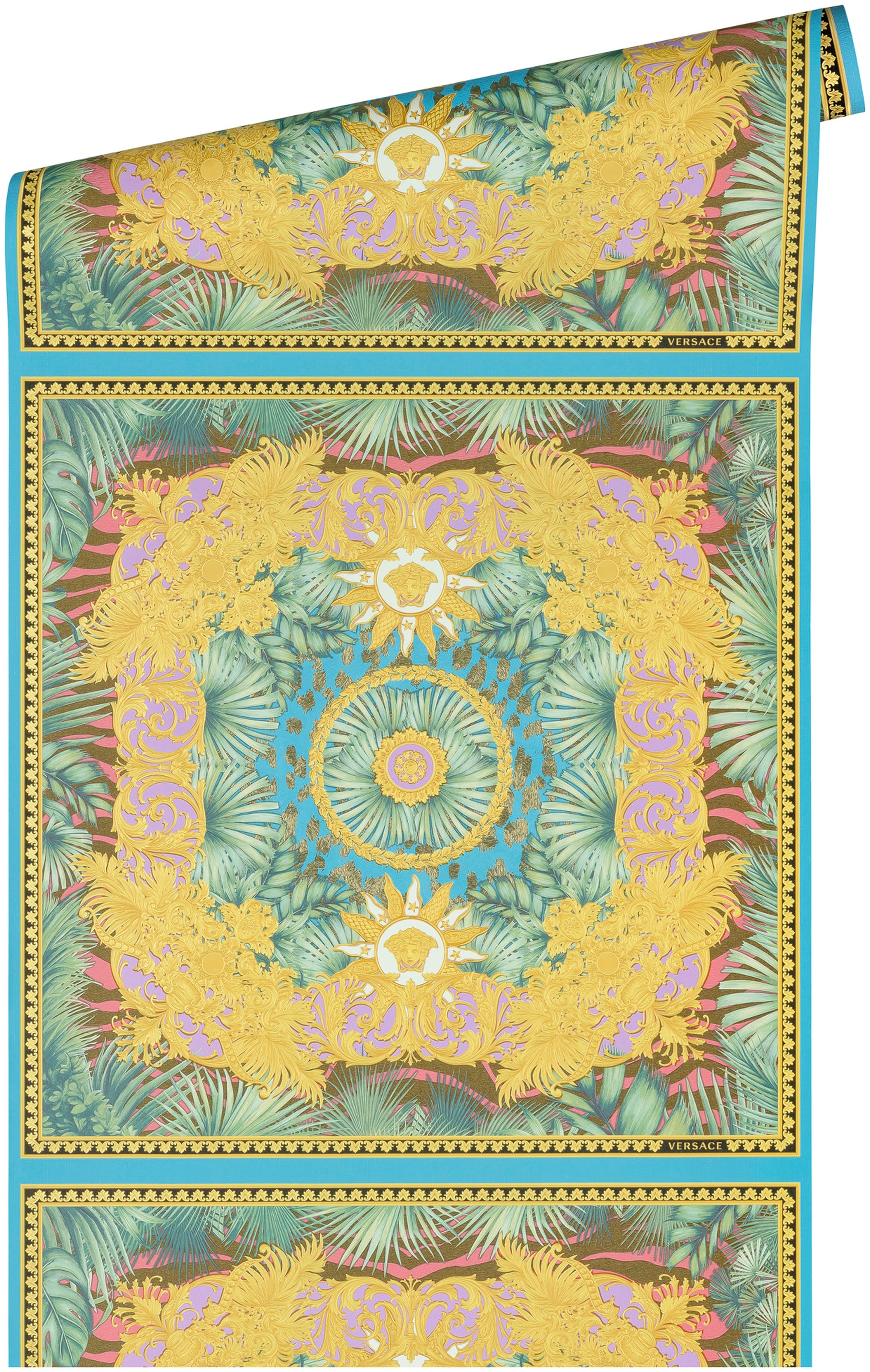 Versace Vliestapete »Wallpaper Versace 5 Design«, leicht glänzend-gemustert-abstrakt, Dschungel auffallende Fliesen-Tapete Tapeten Wohnzimmer Schlafzimmer