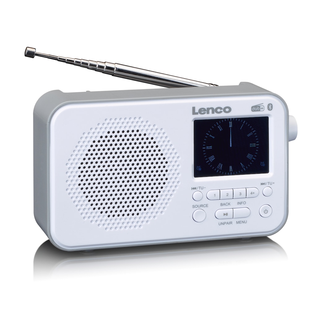Lenco Digitalradio (DAB+) »PDR-036WH - DAB+/FM-Radio«, (Digitalradio (DAB+)