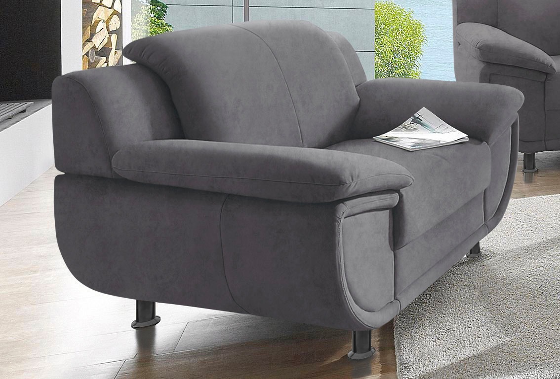 TRENDMANUFAKTUR Sessel »Rondo, Breite 121 cm, breite Armlehnen, Füße schwar günstig online kaufen