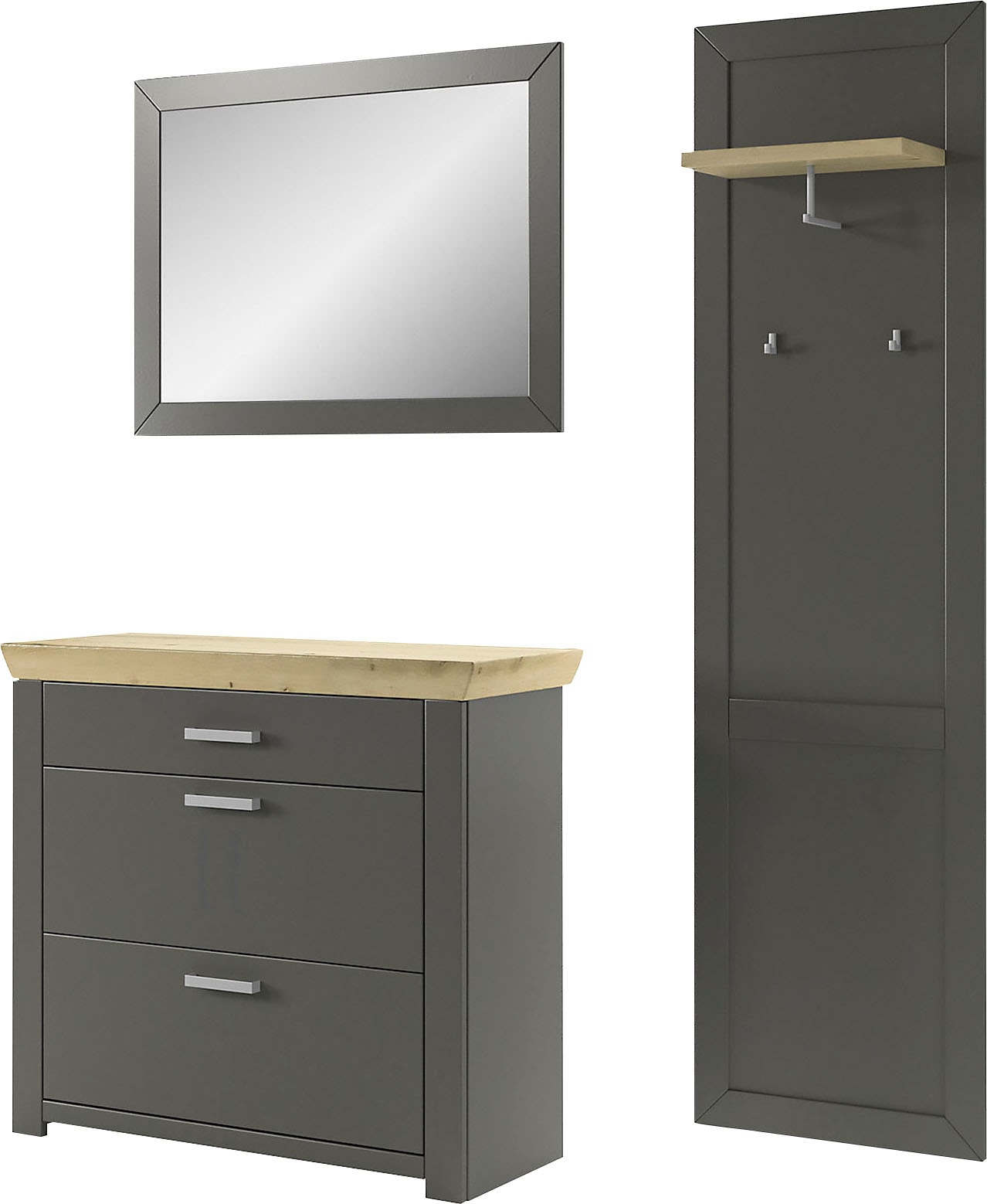 set one by Musterring Garderoben-Set »GA York Kombi 61«, (Set, 3 St.), mit Garderobenpaneel und Schuhschrank