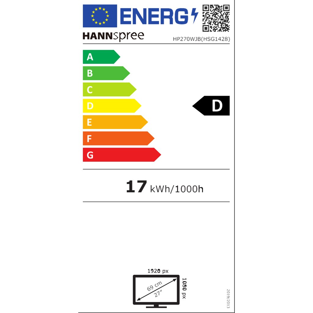 Hannspree Gaming-Monitor »HP270WJB(HSG1428)«, 68,6 cm/27 Zoll, 1920 x 1080 px, Full HD, 5 ms Reaktionszeit, 60 Hz