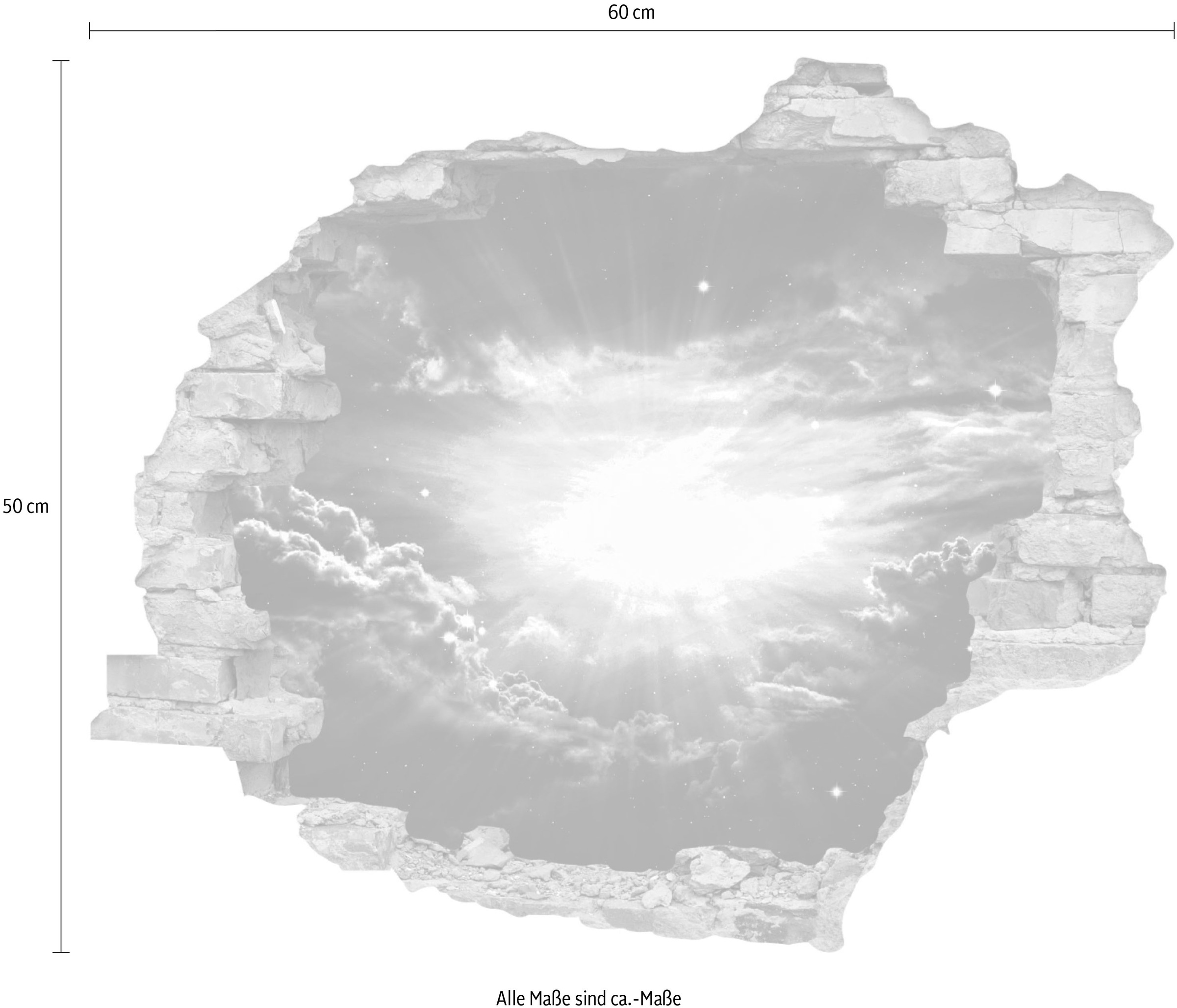 queence Wandtattoo »lila Wolken«, (1 St.), Wandsticker, Wandbild, selbstklebend, 3D, Wanddurchbruch