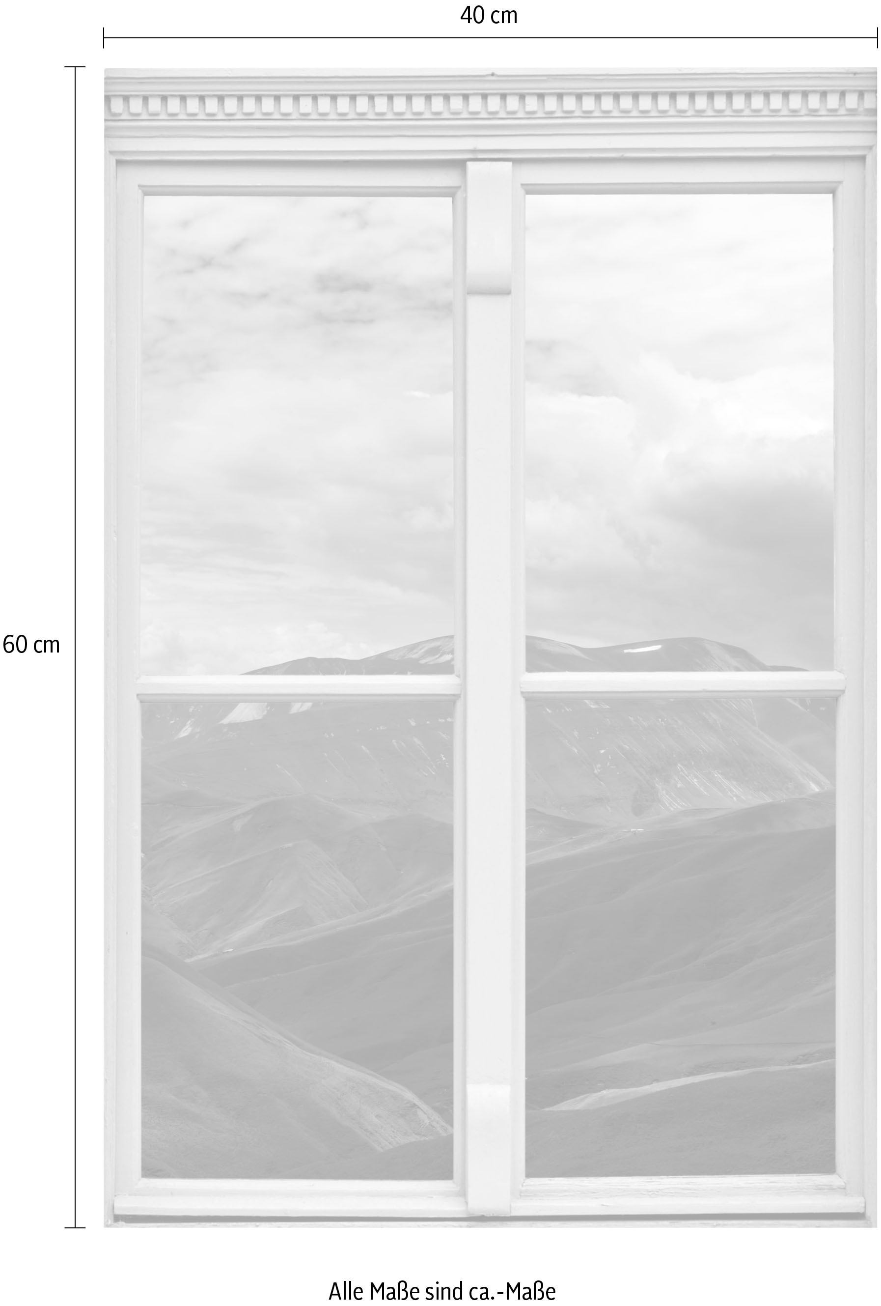 queence Wandsticker »Berge«, Wandsticker, Wandbild, selbstklebend, 3D, Fenster