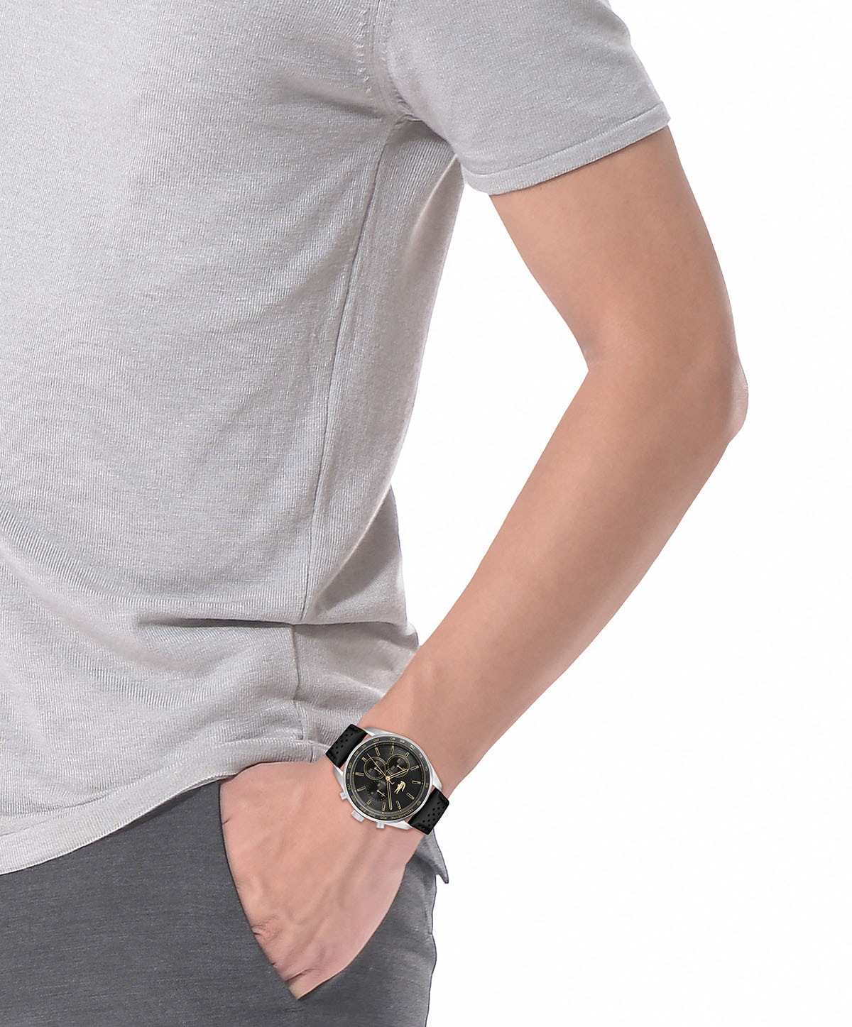 Lacoste Chronograph »BOSTON«, Armbanduhr, Quarzuhr, Herrenuhr, Tag, Stoppfunktion, Lederarmband