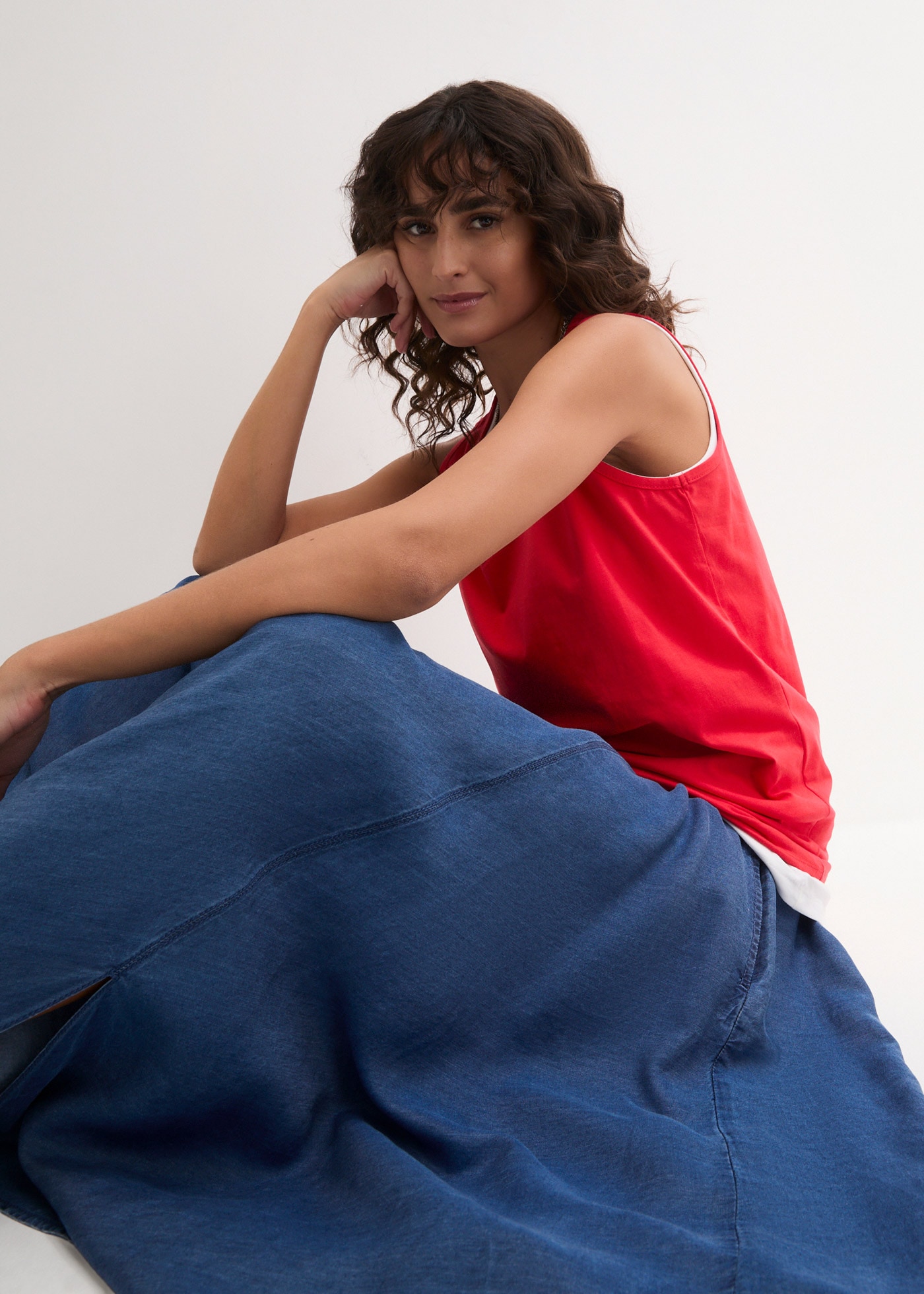 bonprix Longtop Packung, 5 tlg. figurumspielende Passform, po-bedeckend