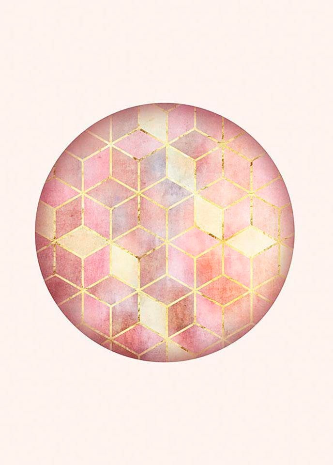 Komar Bild »Mosaik Circle Rosso« Formen | Kunst 1 Stk. tlg. Wandbild zur Dekoration - ohne Rahmen