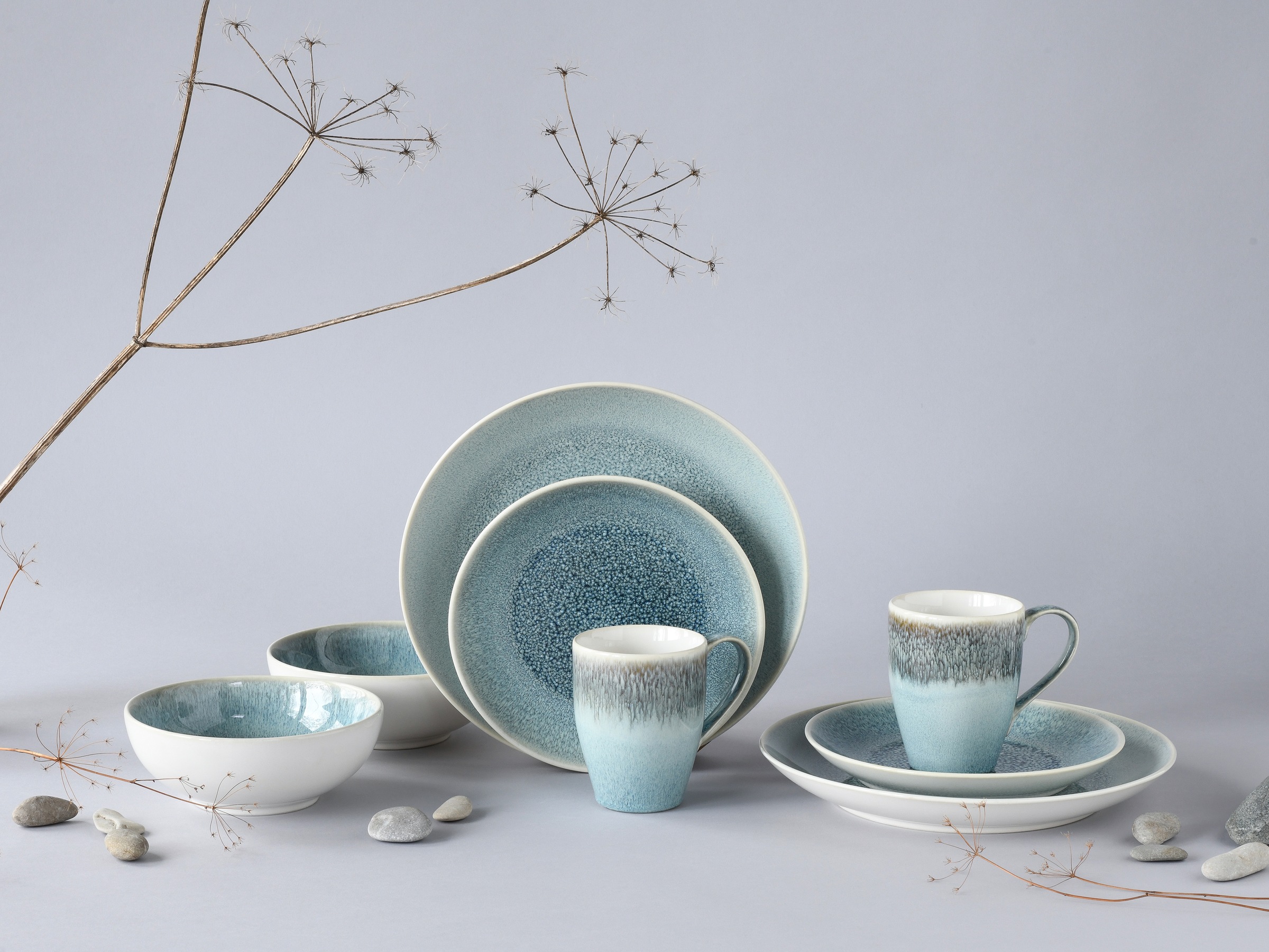 CreaTable Kombiservice »Caldera«, (Set, 8 tlg.), irisierende Glasur