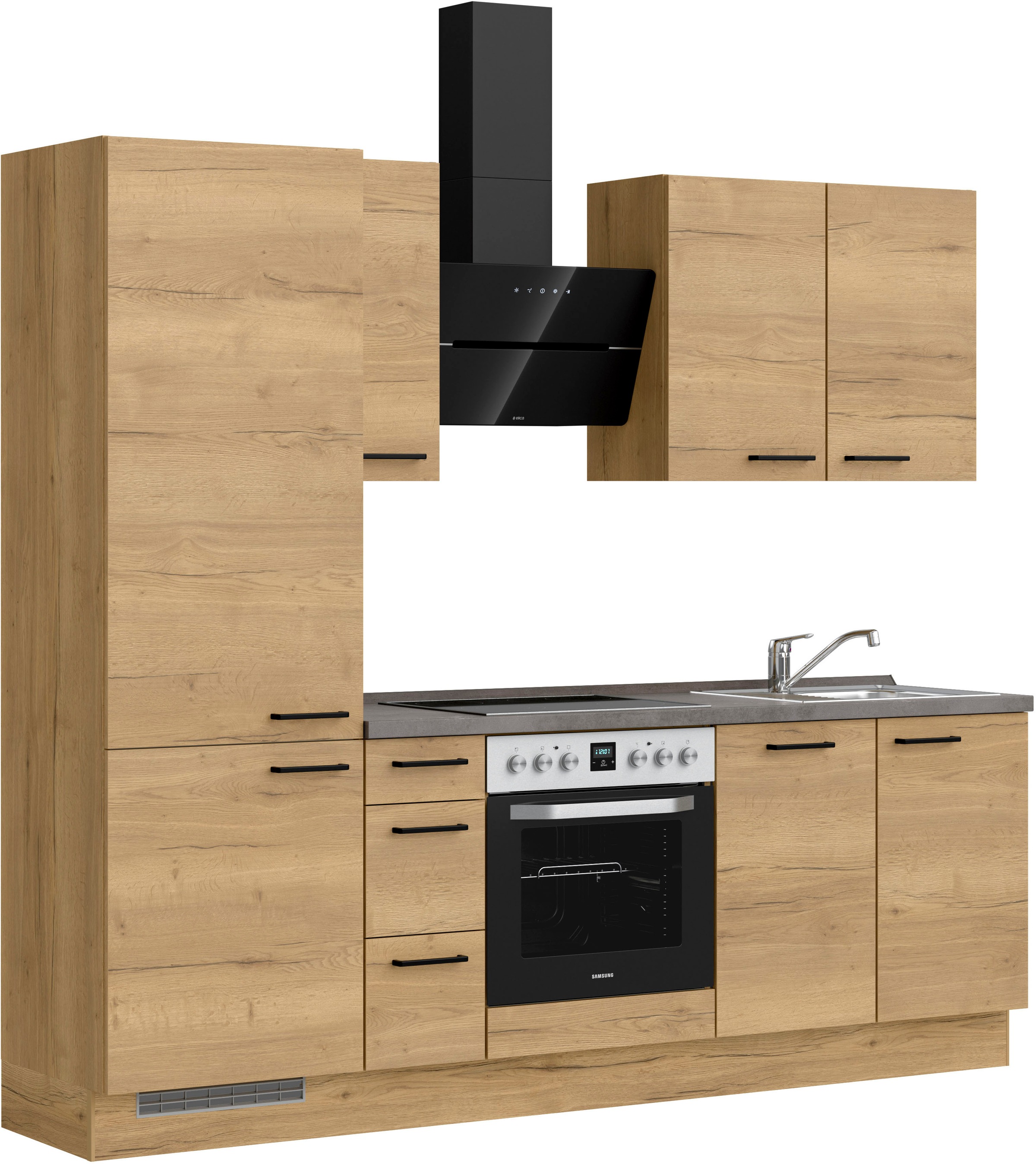 nobilia® Küchenzeile »"Structura II"«, vormontiert, Ausrichtung wählbar, Breite 240 cm, wahlw. mit E-Geräten