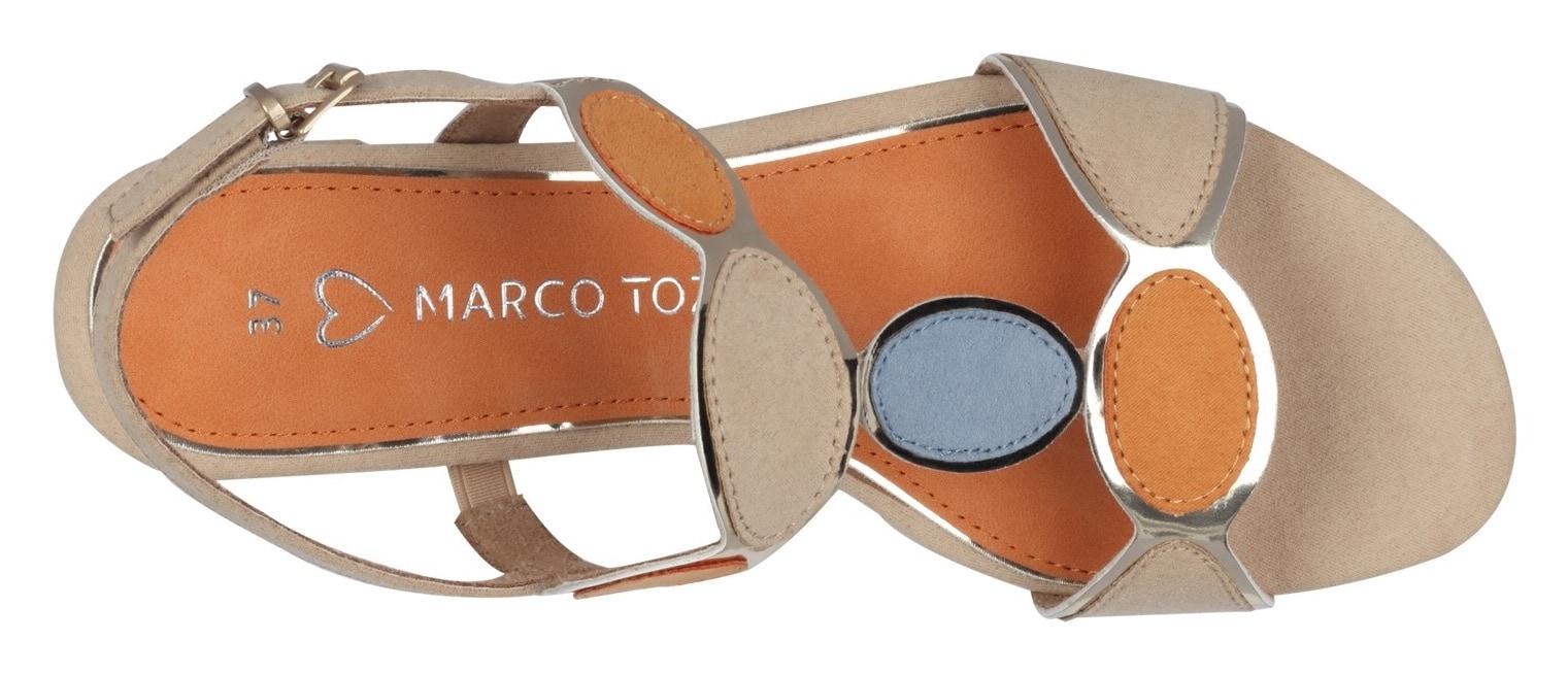 MARCO TOZZI Sandalette  , Blockabsatz, Sommerschuh, Riemchensandale mit verstellbarer Schnalle
