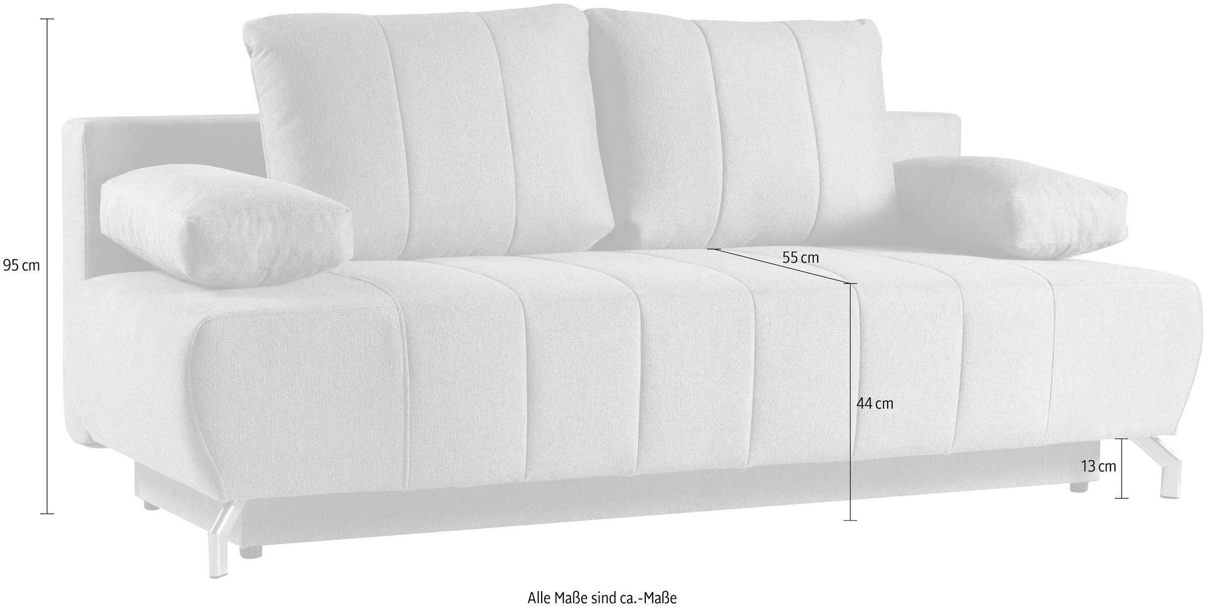 WERK2 Schlafsofa »Troya«, 2-Sitzer Sofa und Schlafcouch mit Federkern & Bettkasten