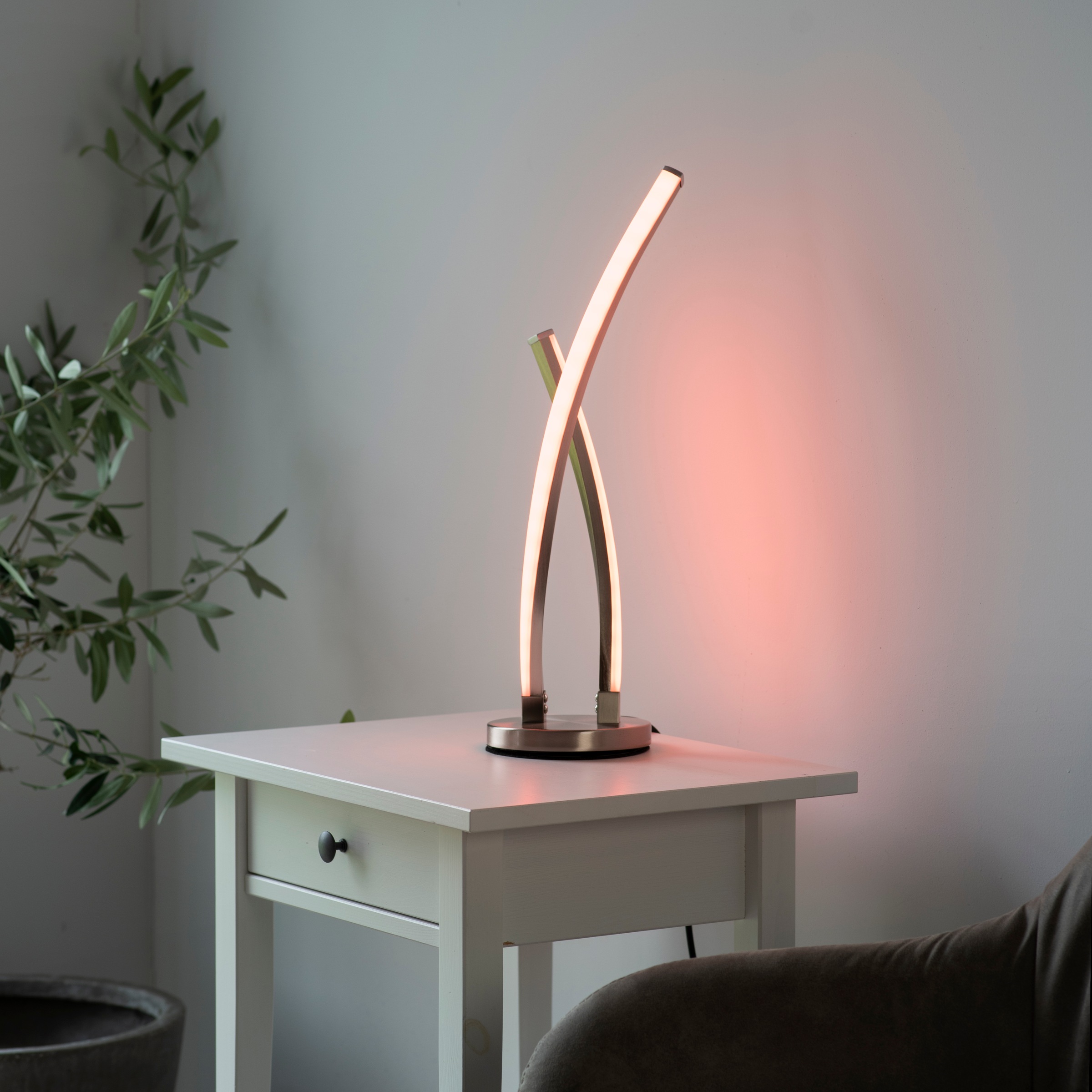 JUST LIGHT Tischleuchte »Ls-SWING«, 2 flammig, Leuchtmittel LED-Board-LED-Board | LED fest integriert, RGB+tunable white, Infrarot inkl., Fernbedienung, Smarthome fähig
