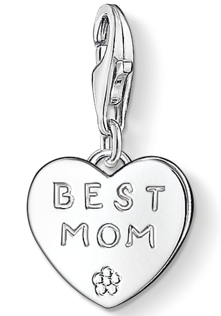 THOMAS SABO Charm-Einhänger »BEST MOM« silberfarben Ikonischer Herz-Charm