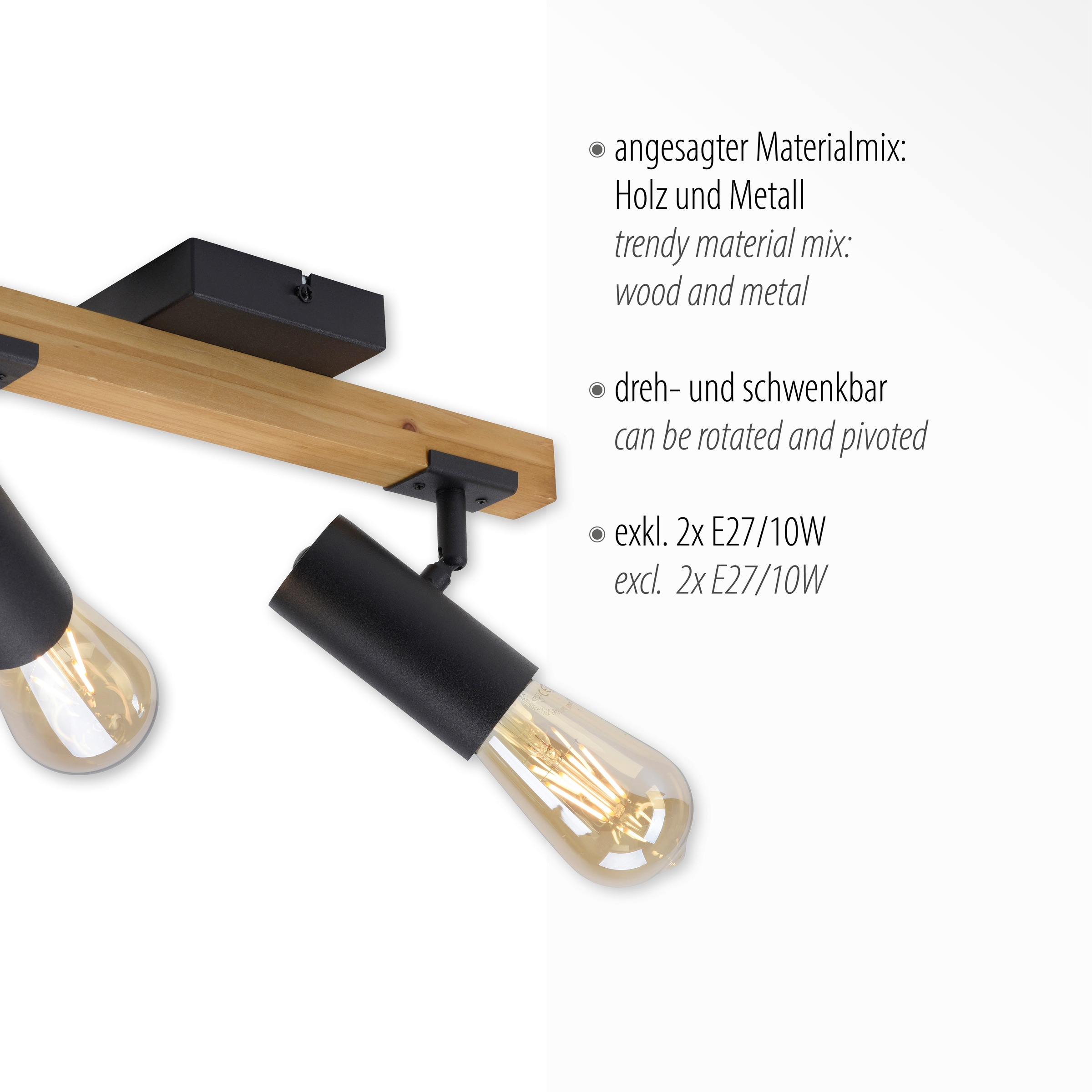 JUST LIGHT Deckenleuchte »PILON« E27 1 Stk. ExklusiveE27 ,