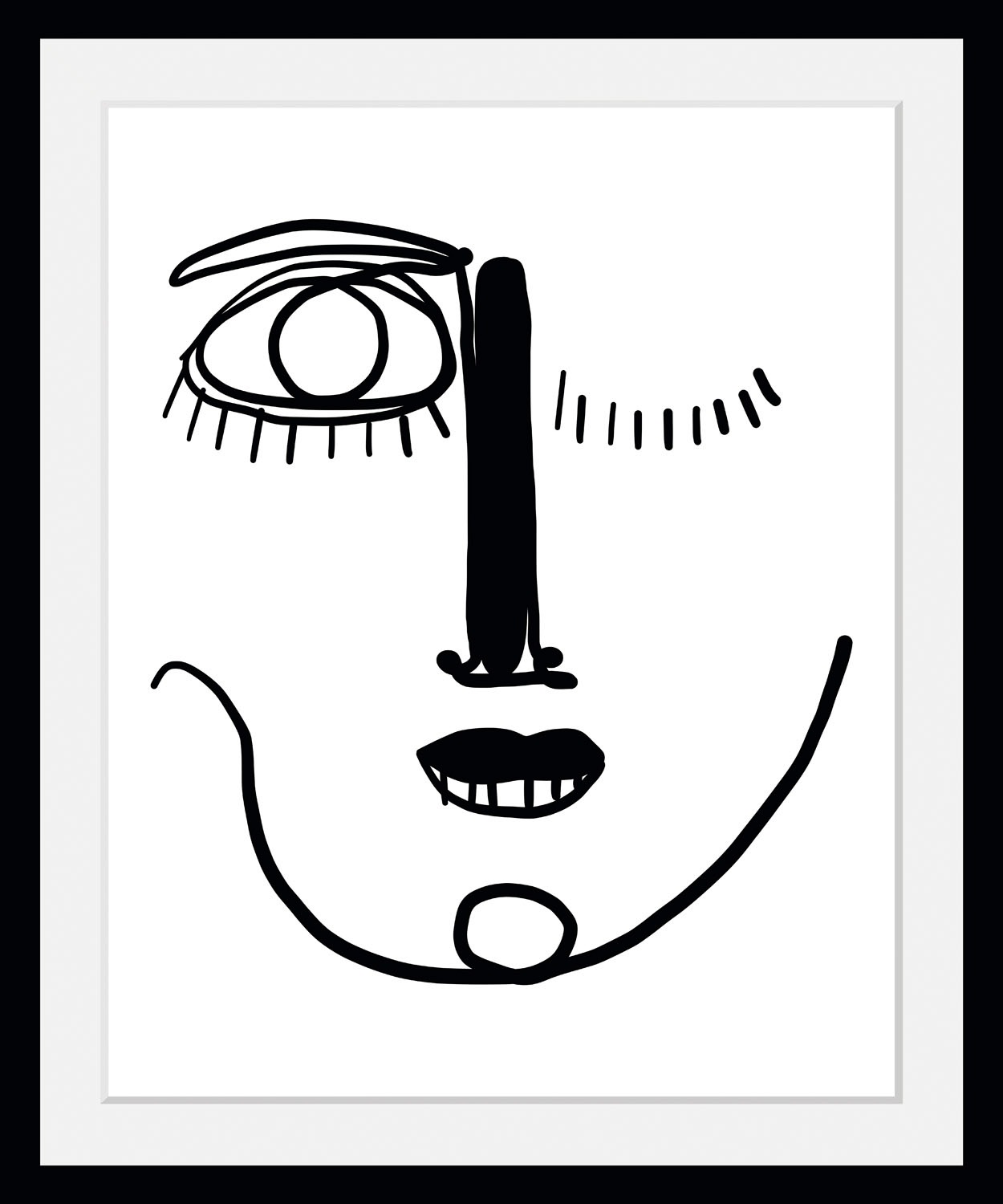 queence Bild »Elisabeth«, Abstrakt-Kunst-Gesicht-Schwarz-Weiß, (1 St.), HD günstig online kaufen