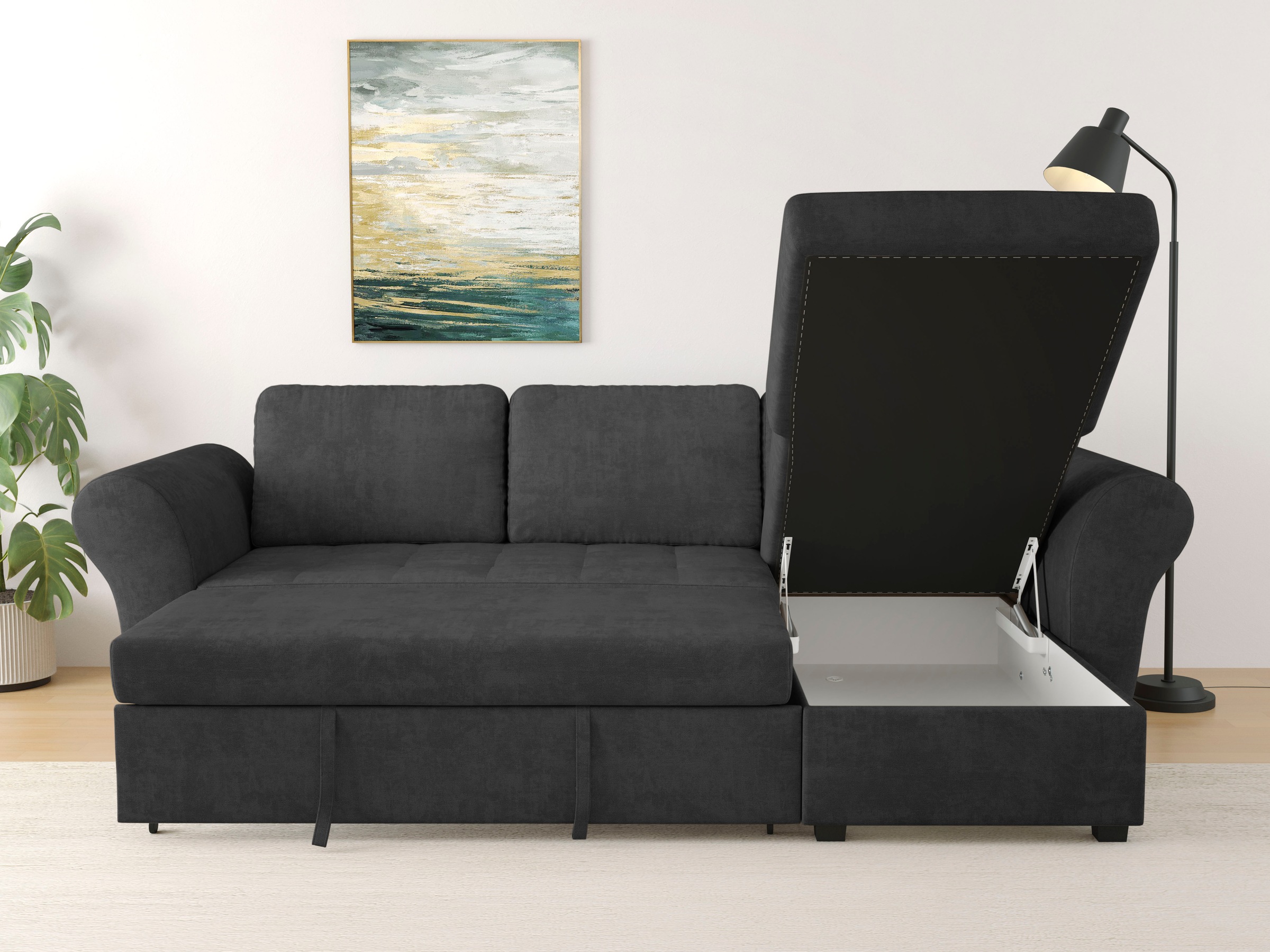 Trends by HG Ecksofa »LASSE, L-Form«, (2 St.), inkl. Schlaffunktion & Bettkasten