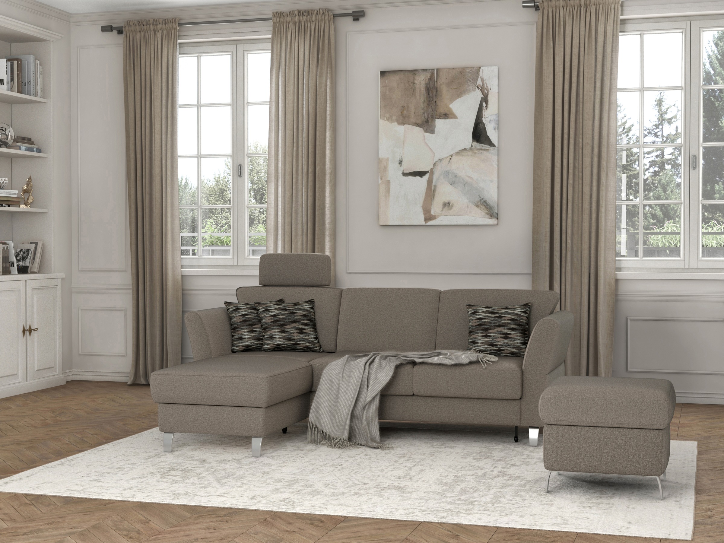 sit&more Ecksofa »Visby L-Form« wahlweise mit Bettfunktion und Bettkasten, günstig online kaufen