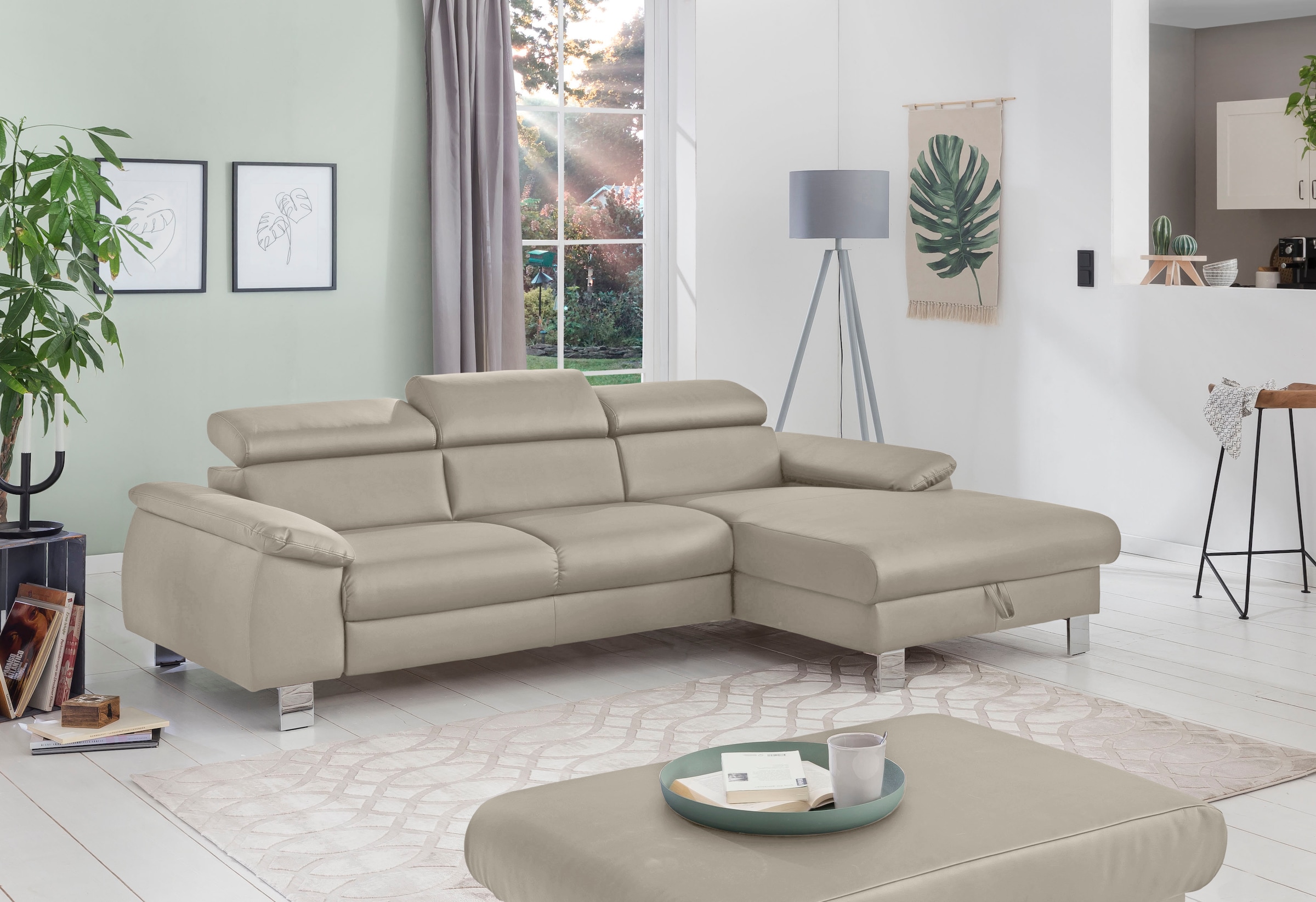COTTA Ecksofa »Komaris L-Form, B: 244 cm« mit Kopfteilverstellung, optional günstig online kaufen