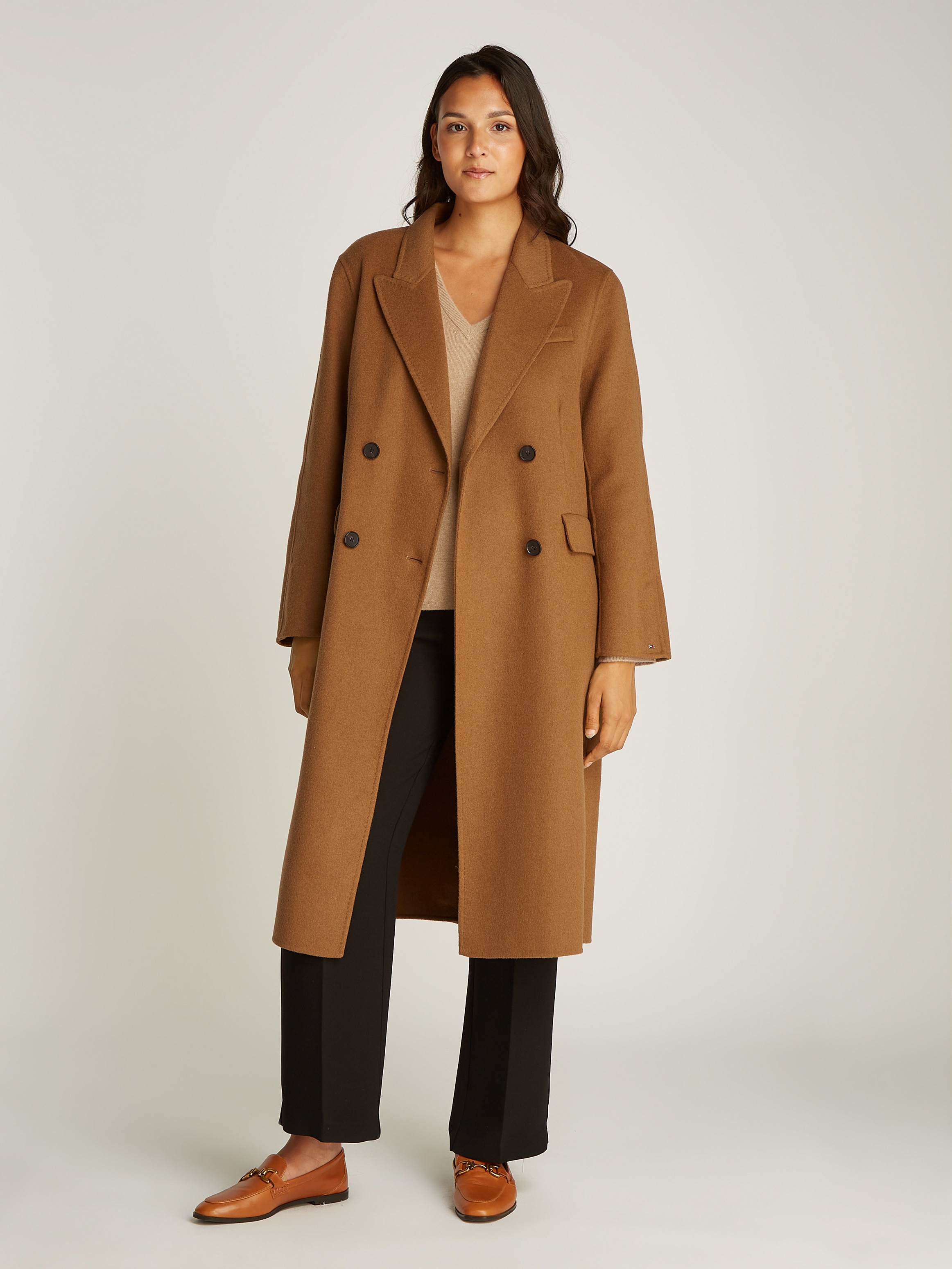 Tommy Hilfiger Wintermantel »MD DF WOOL BLEND DB COAT«, mit Tommy Hilfiger Logostickerei