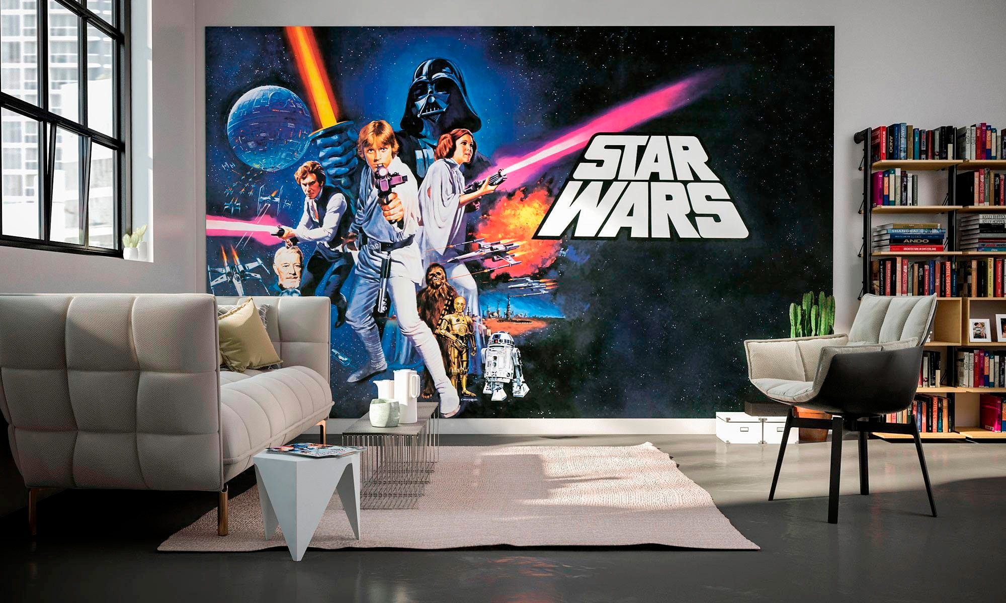 Komar Vliestapete »Digitaldruck Vlies - Star Wars Poster Classic 1 - Größe 400 x 250 cm«, bedruckt, Kinderzimmer