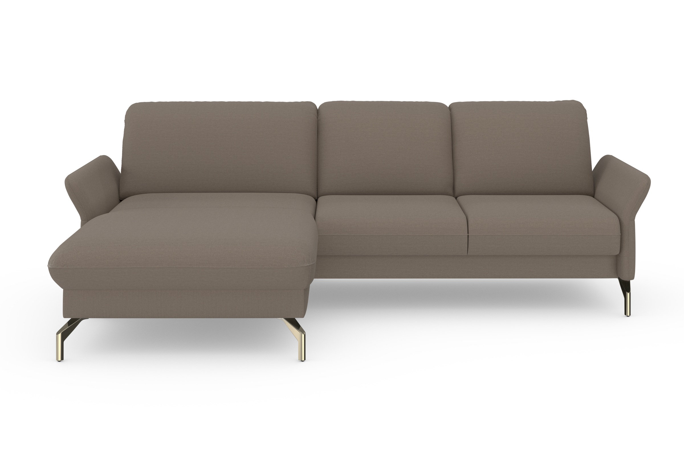sit&more Ecksofa »Fashion L-Form«, wahlweise mit Kopfteilverstellung, Vorziehsitz, motorisch, Nickelfüße