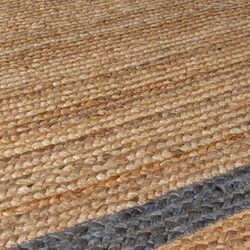 FLAIR RUGS Teppich »Grace aus Jute mit Muschelrandsaum«, rechteckig, 7 mm Höhe, aus 100% Jute, fußbodenheizungsgeeignet, mit Bordüre