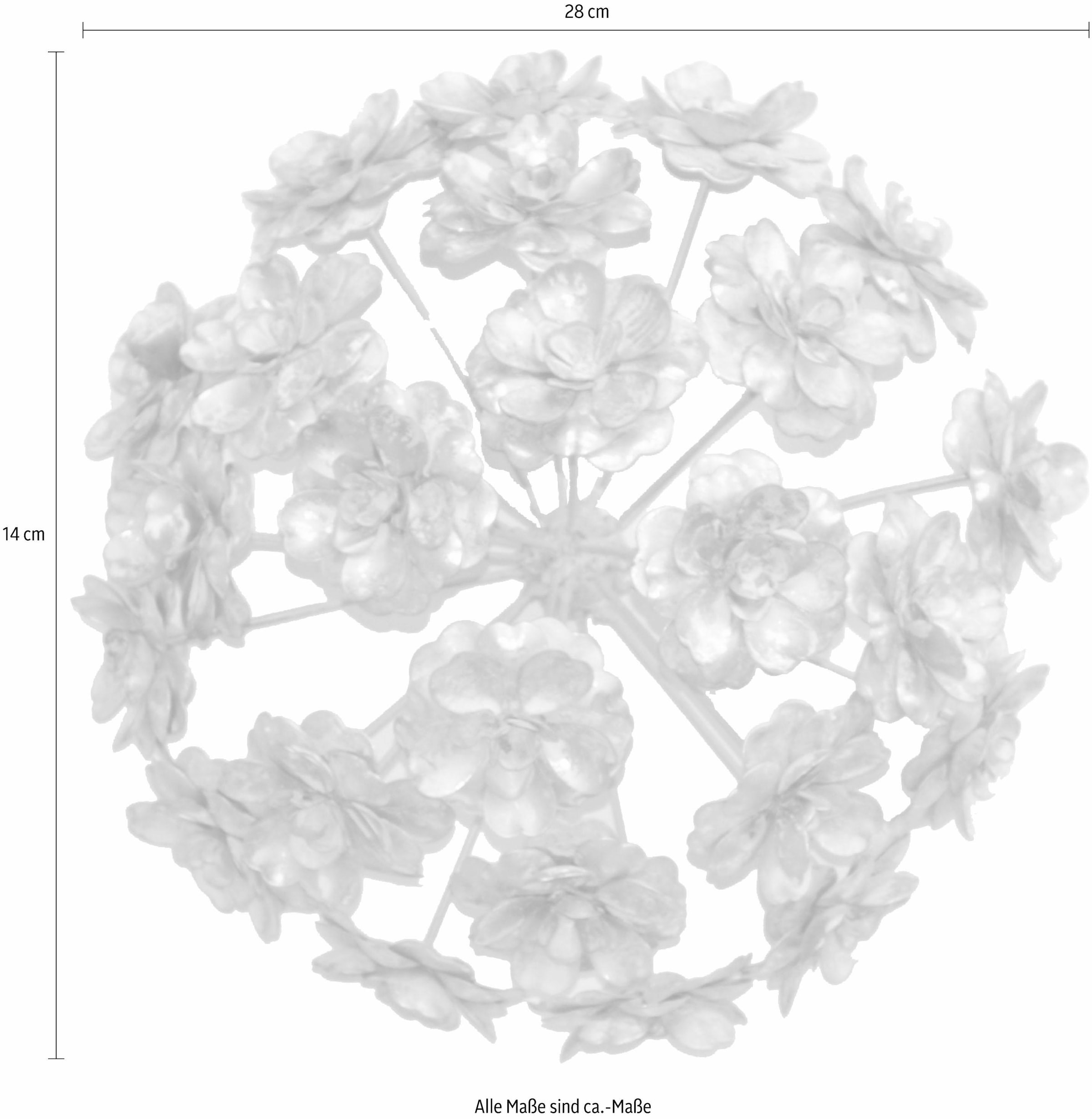 HOFMANN LIVING AND MORE Wanddekoobjekt, Wanddekoration aus Metall, rund, Motiv  Blumen auf Raten bestellen