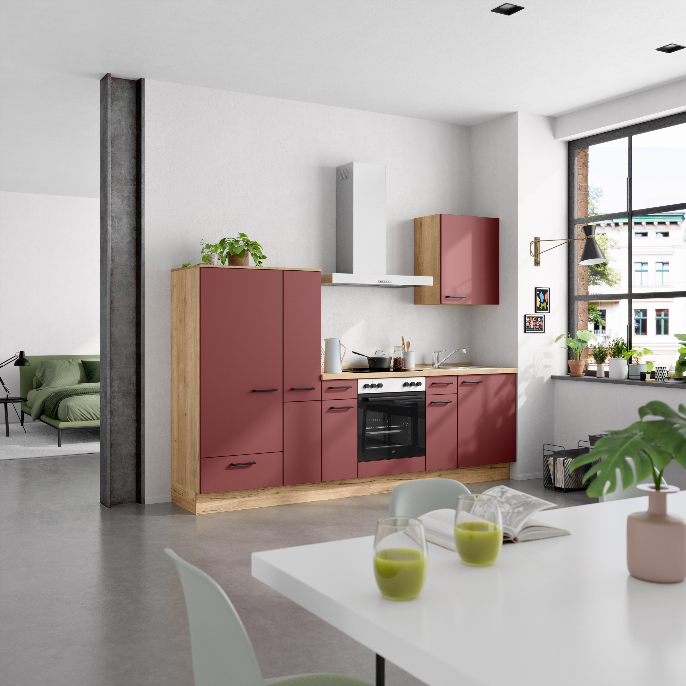 nobilia® Küchenzeile »"Easytouch I"«, vormontiert, Ausrichtung wählbar, Breite 270 cm, wahlw. mit E-Geräten