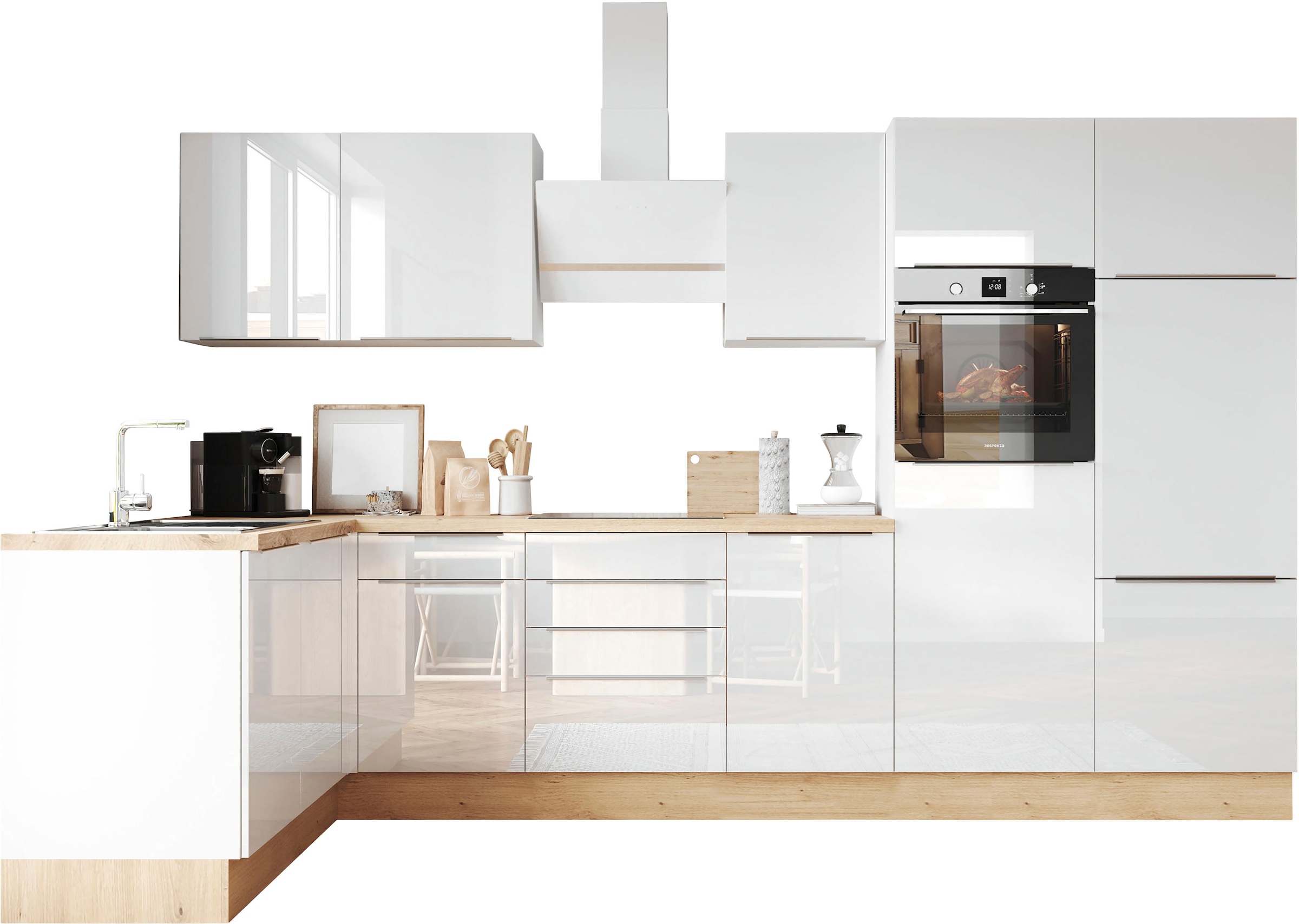 RESPEKTA Küchenzeile »Safado aus der Serie Marleen« Breite 340 cm, mit Soft günstig online kaufen