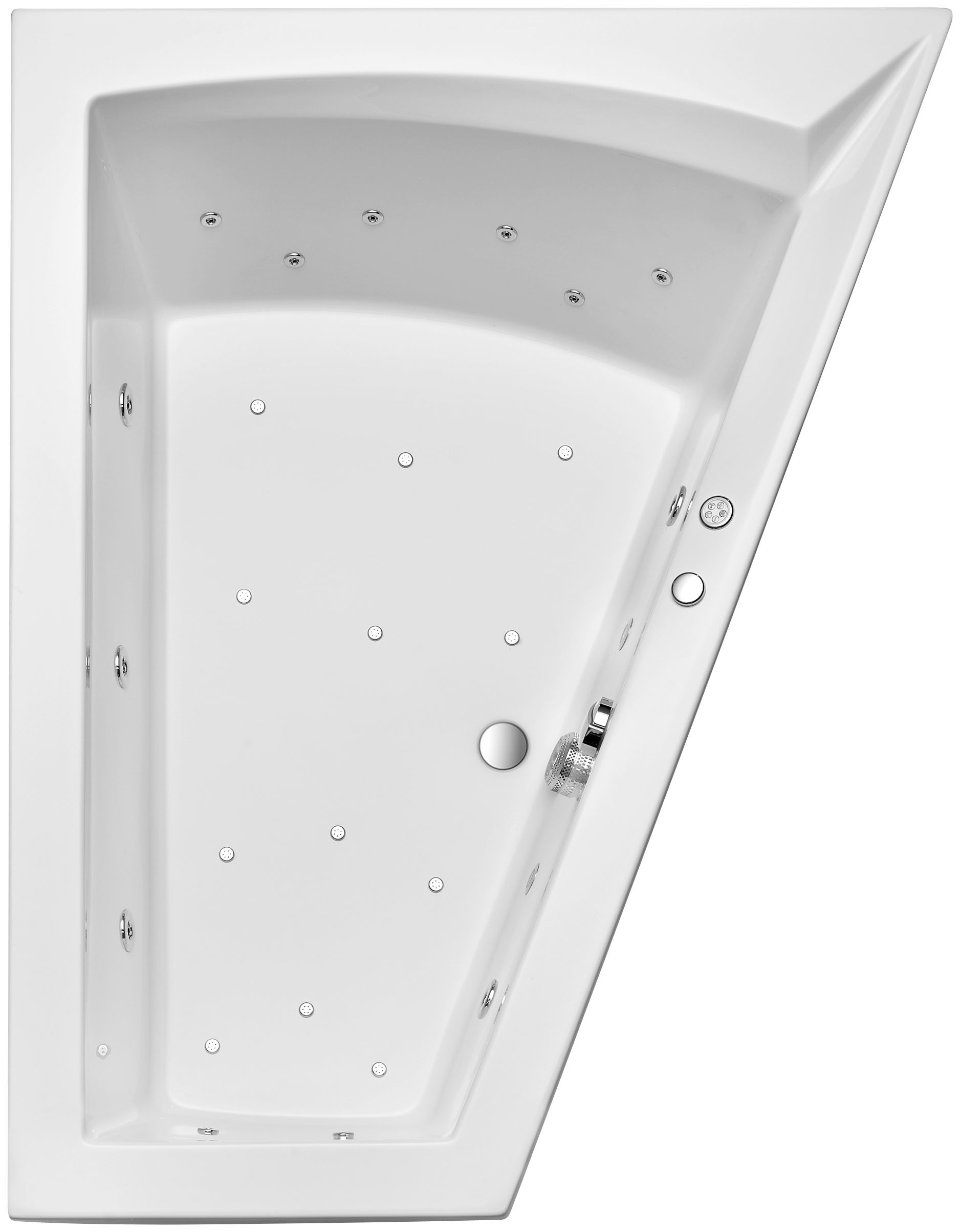 OTTOFOND Whirlpool-Badewanne »Galia II Mod. A«, (Set), 175x135 cm