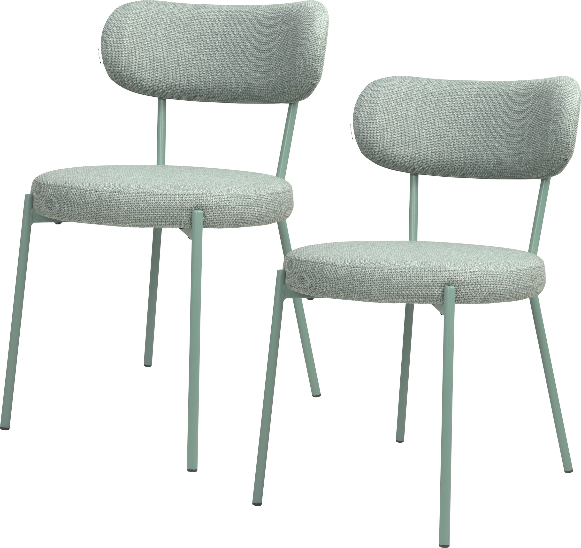 TOM TAILOR HOME 4-Fußstuhl »SOFT PAD CHAIR«, (Set), 2 St., Webstoff, Esszimmerstuhl, 4-Fußgestell, mit Rückenausschnitt