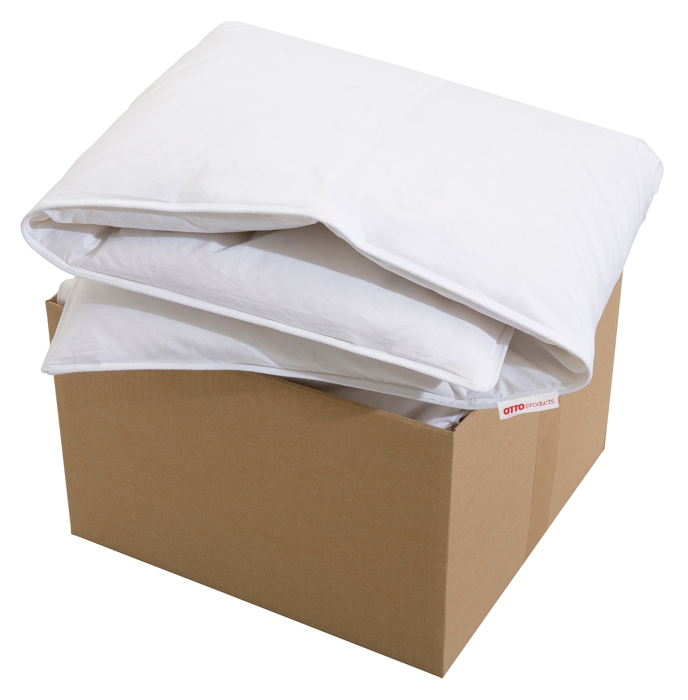 OTTO products Daunenbettdecke »Jannika«, extrawarm, Füllung 80% Daunen & 20% Federn, Bezug 100% Baumwolle, (1 St.), plastikfreie Verpackung