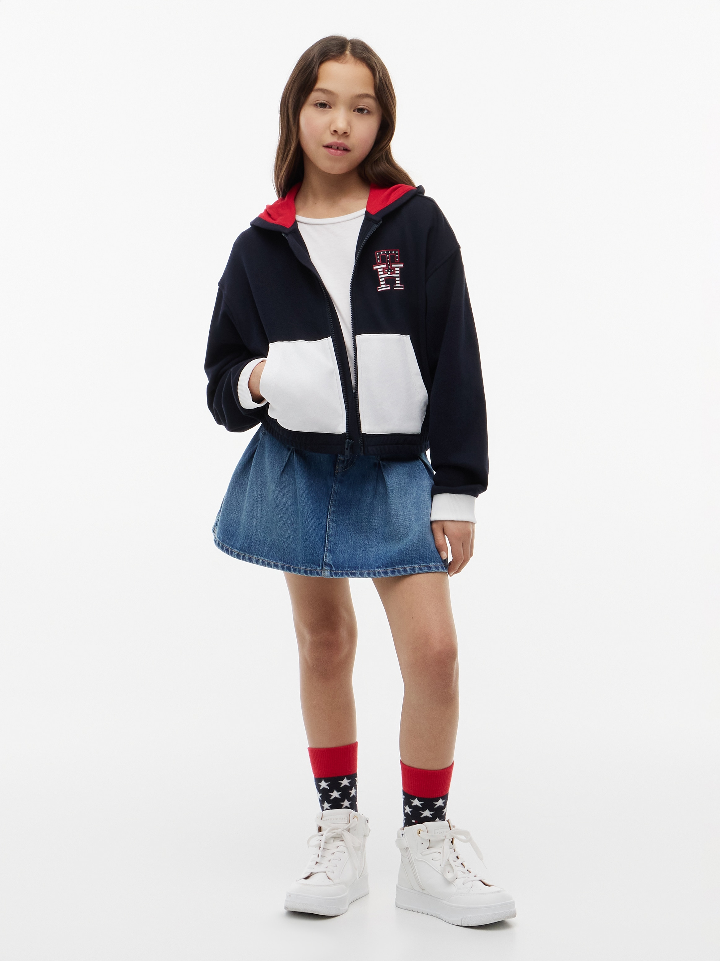 Tommy Hilfiger Jeansrock Regular Fit, Kinder bis 16 Jahre, leicht ausgestellte Silhouette