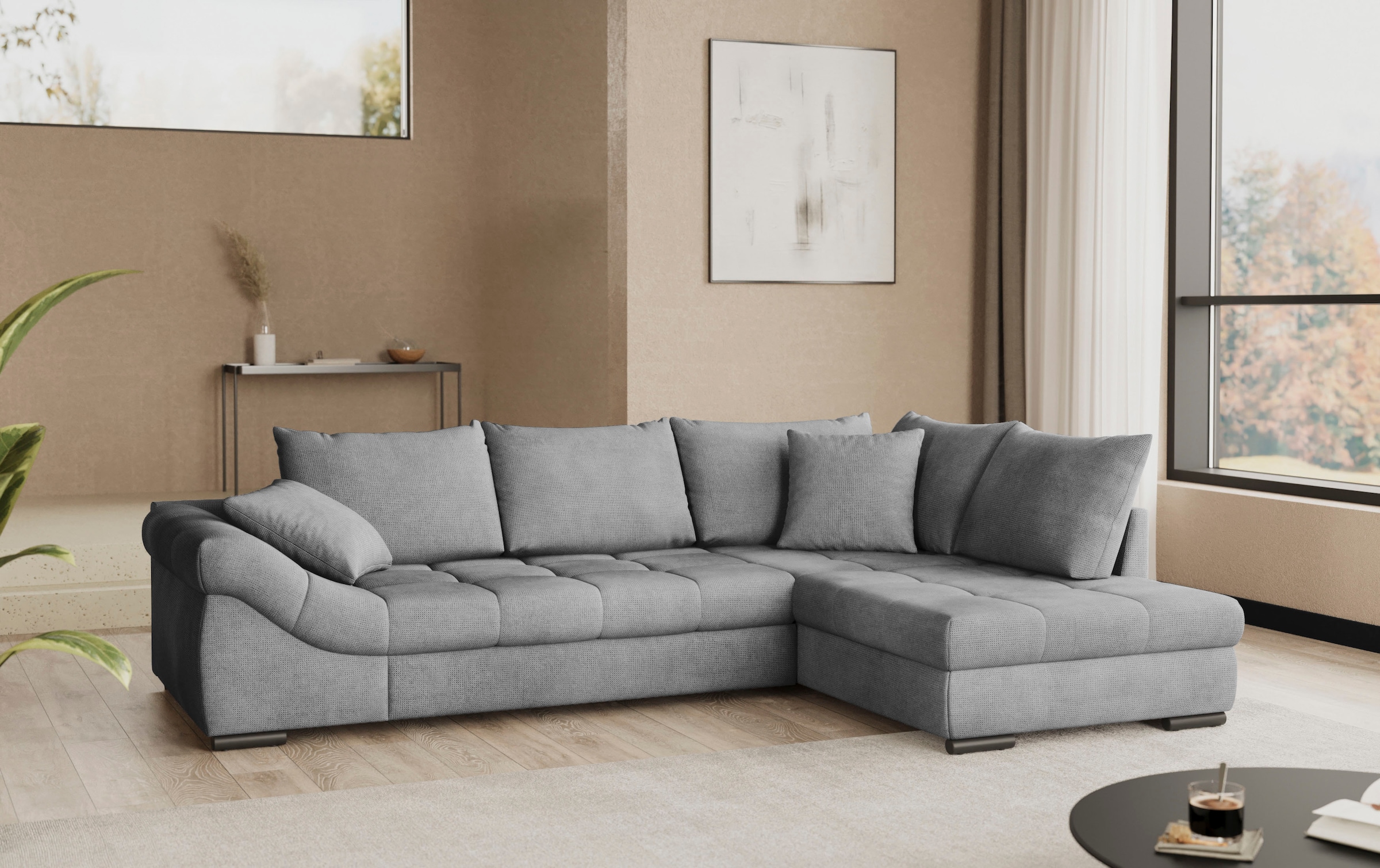 Mr. Couch Ecksofa »Allegro, L-Form«, mit Hochschläfer-Bettauszug, wahlweise mit Kaltschaum