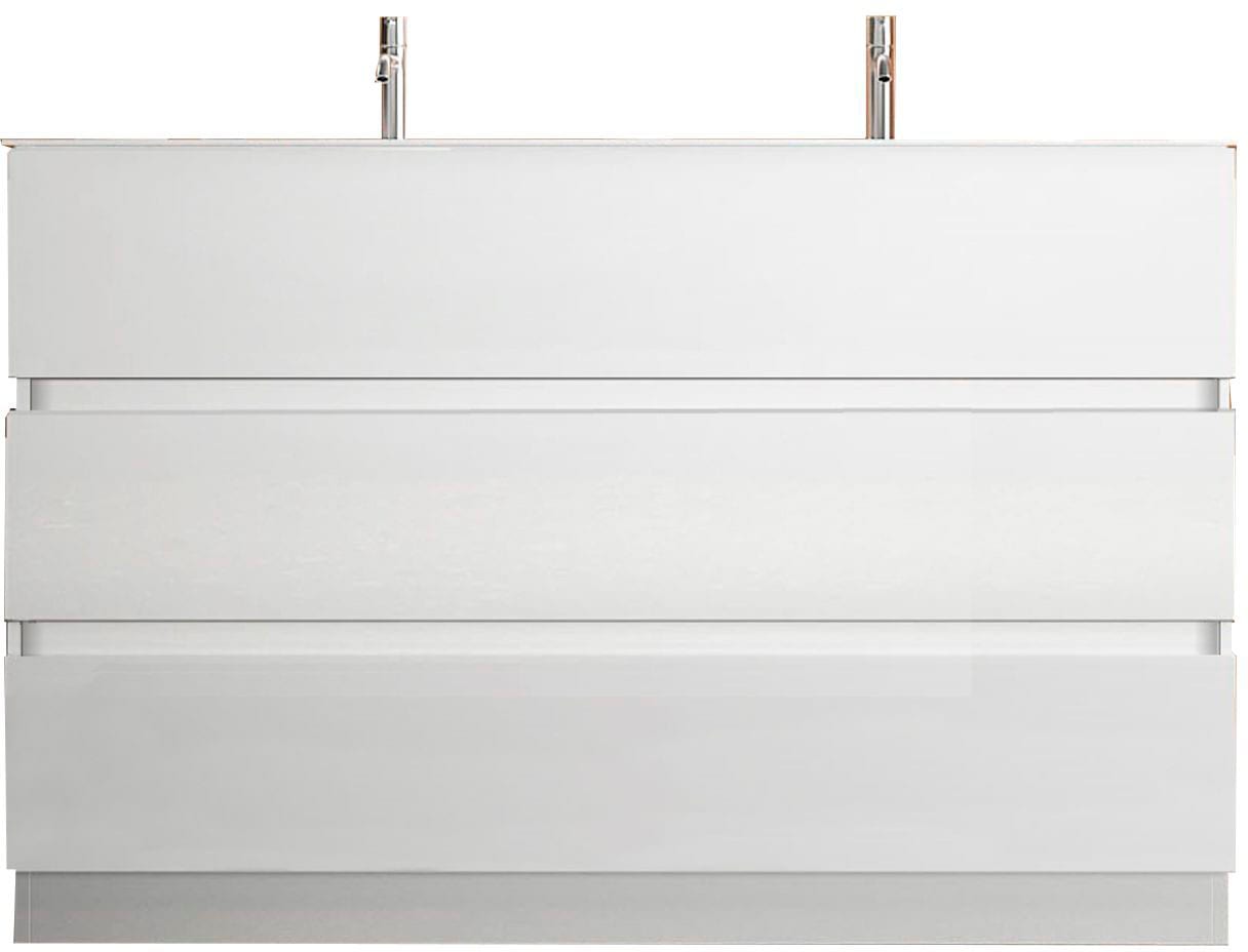 welltime Doppelwaschtisch »Start«, Breite 120 cm, 2 bzw. 3 Schubkästen, Soft-Close, Keramik-Einsatzbecken