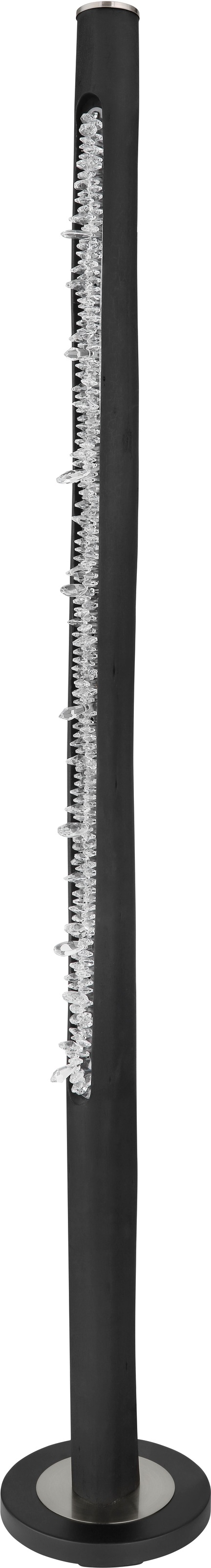 GLOBO LIGHTING Stehlampe »FELICITAS« LED-Modul 1 Stk. Warmweiß Schwarze Stehleuchte mit Holz schwarz, Acrylkristalle, dimmbar LED 20W