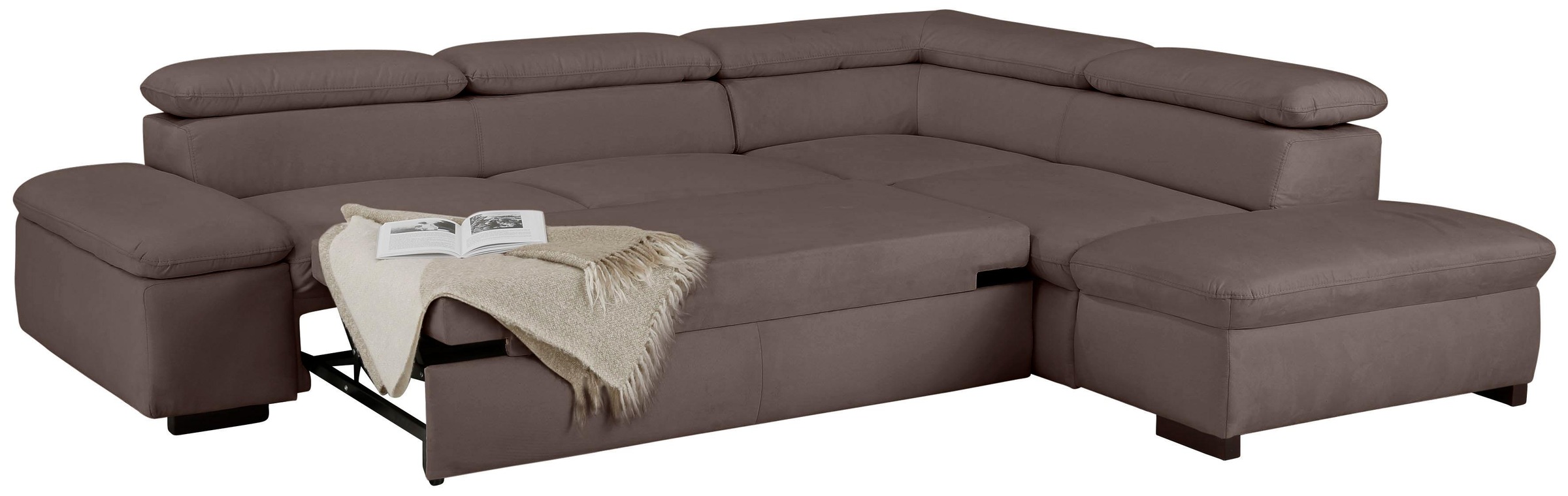 Home affaire Ecksofa »Alberto L-Form«, mit Kopfteilverstellung, wahlweise mit Bettfunktion