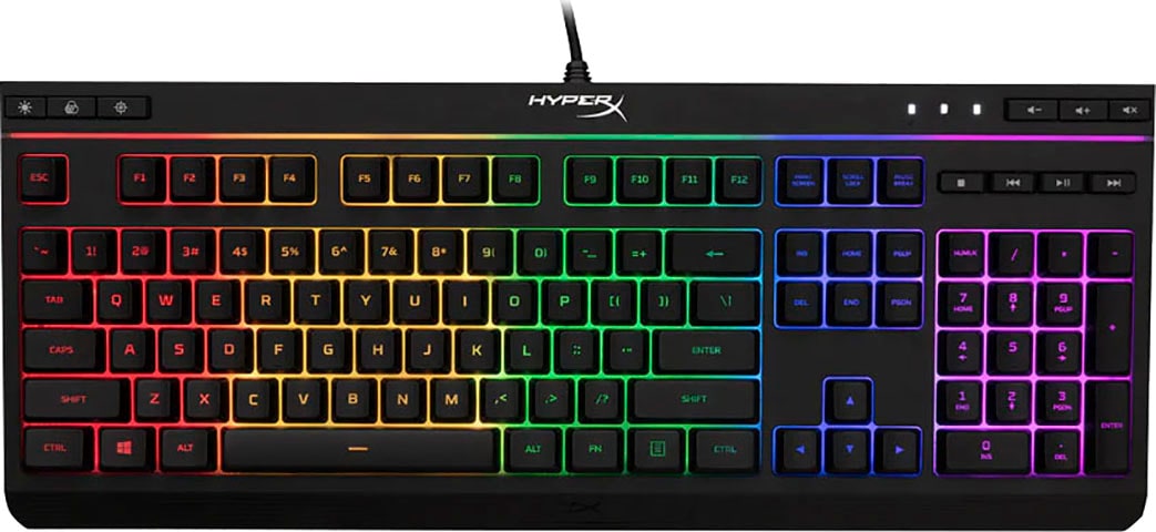 HyperX Tastatur »Alloy Core RGB - Membrane« (Multimedia-Tasten | USB-Anschluss | Ziffernblock)