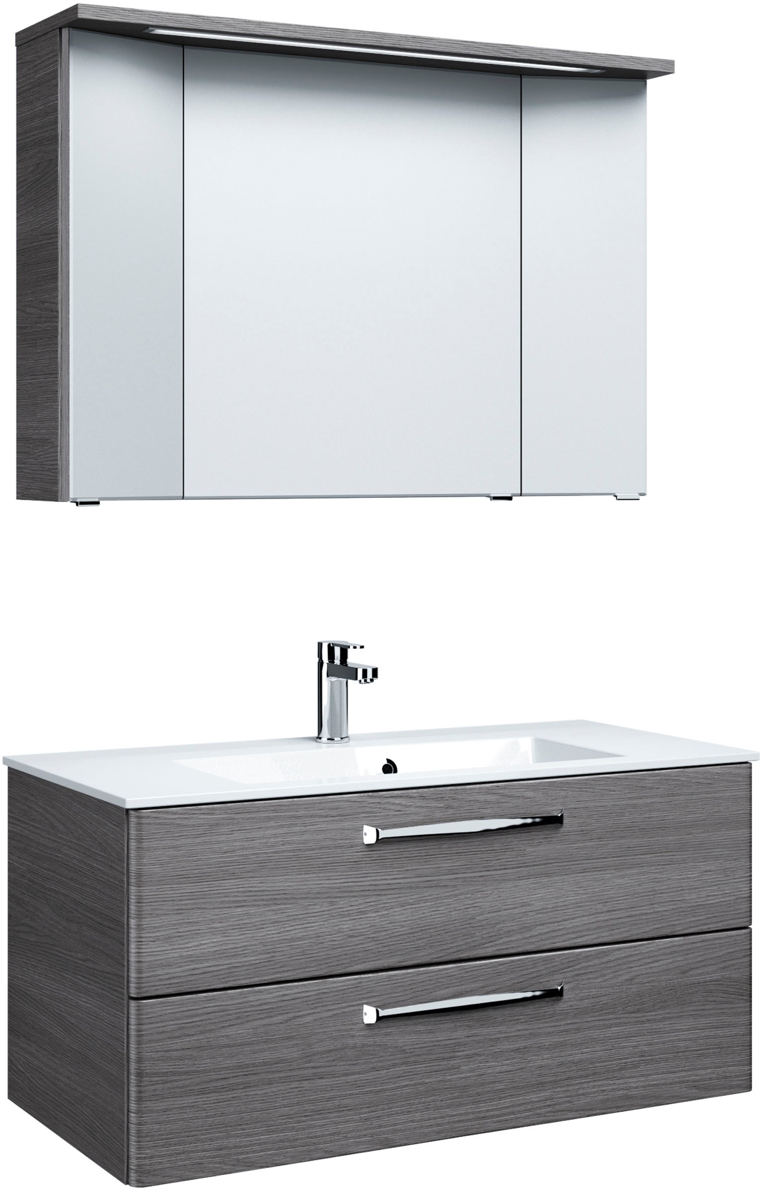 Saphir Badmöbel-Set »Trentino 2-teilig Mineralmarmor-Waschtisch mit LED-Spi günstig online kaufen