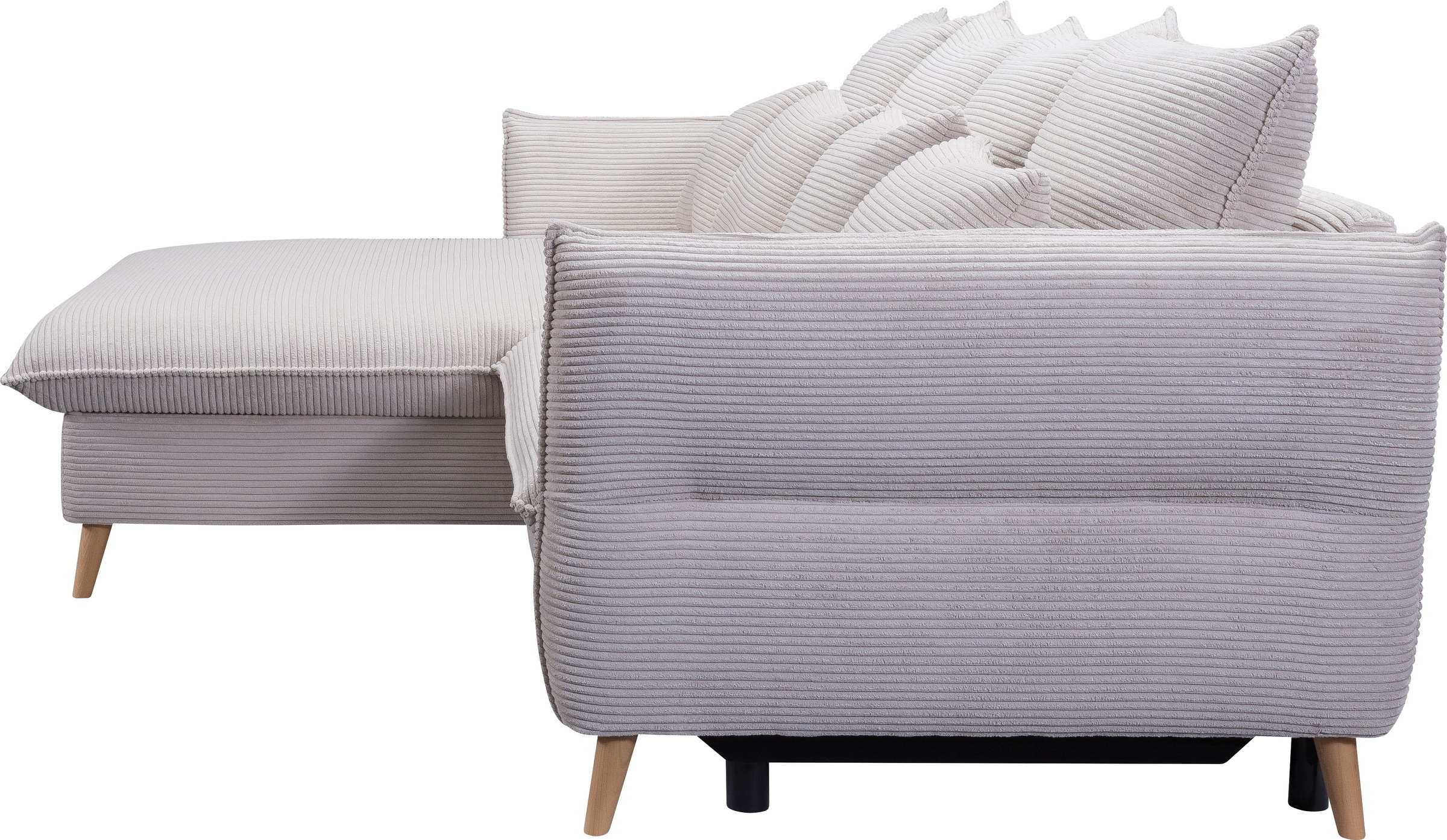 exxpo - sofa fashion Ecksofa »WALPY, elegant und modern, hoher Sitzkomfort, schmale Armlehnen«, L-Form, wahlweise mit Bettfunktion und Bettkasten, in Cord